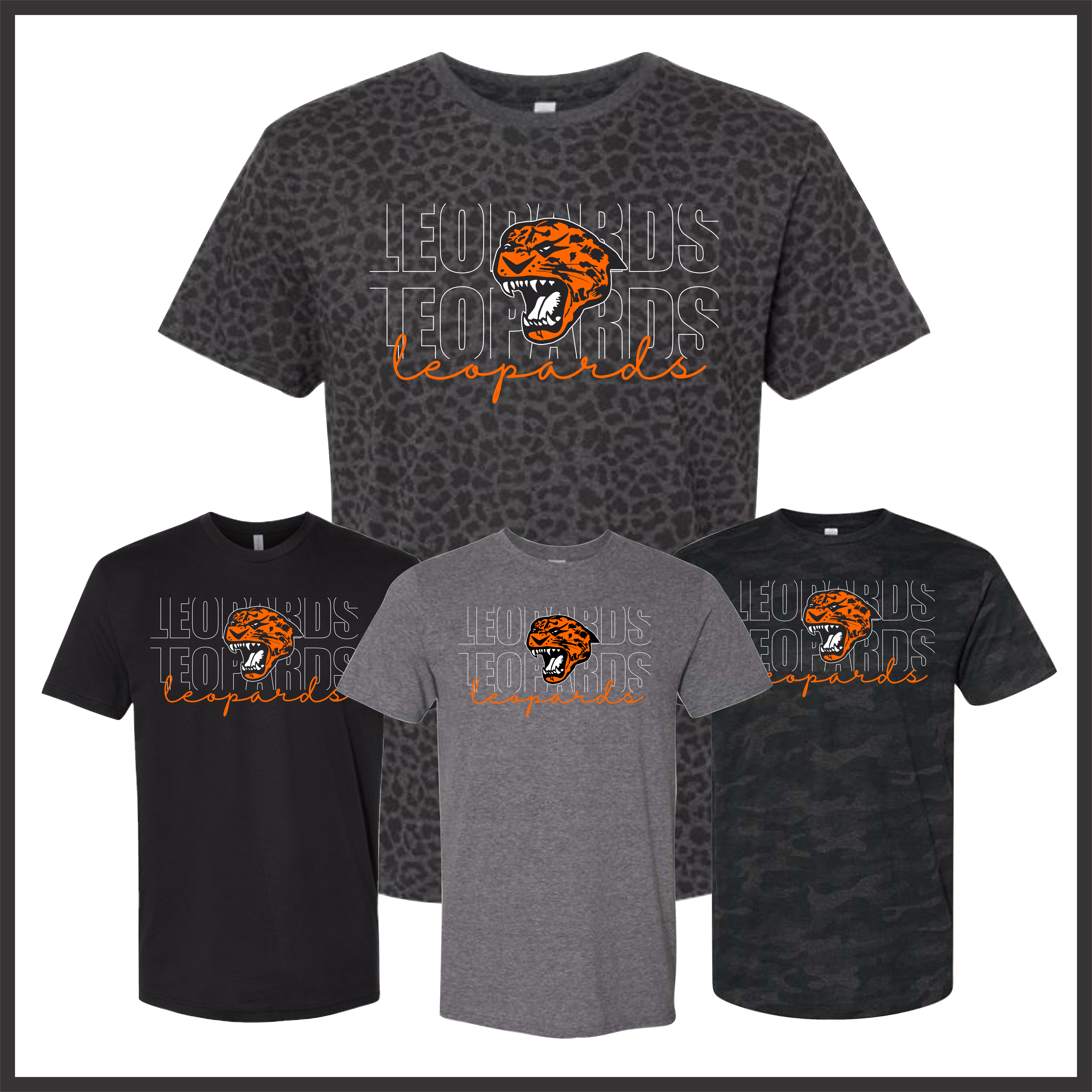Malvern Baseball LEOPARDS Short Sleeve Ringspun Cotton T-Shirt