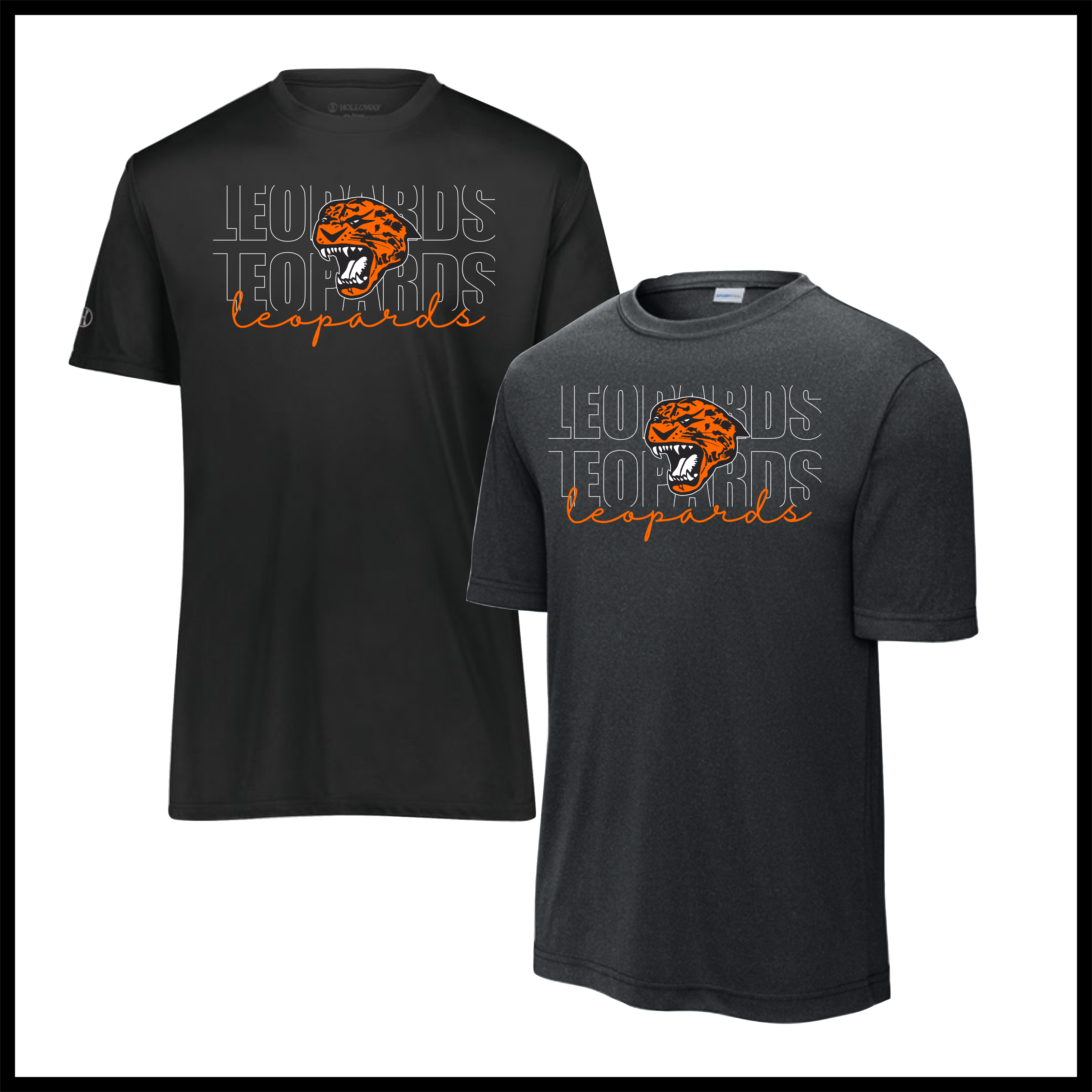 Malvern Baseball LEOPARDS Short Sleeve 100% Poly WIcking T-Shirt