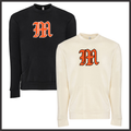Malvern Baseball VINTAGE M LOGO Cotton Blend *POCKET* Crewneck Sweatshirt