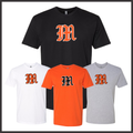 Malvern Baseball VINTAGE M LOGO Short Sleeve Ringspun Cotton T-Shirt