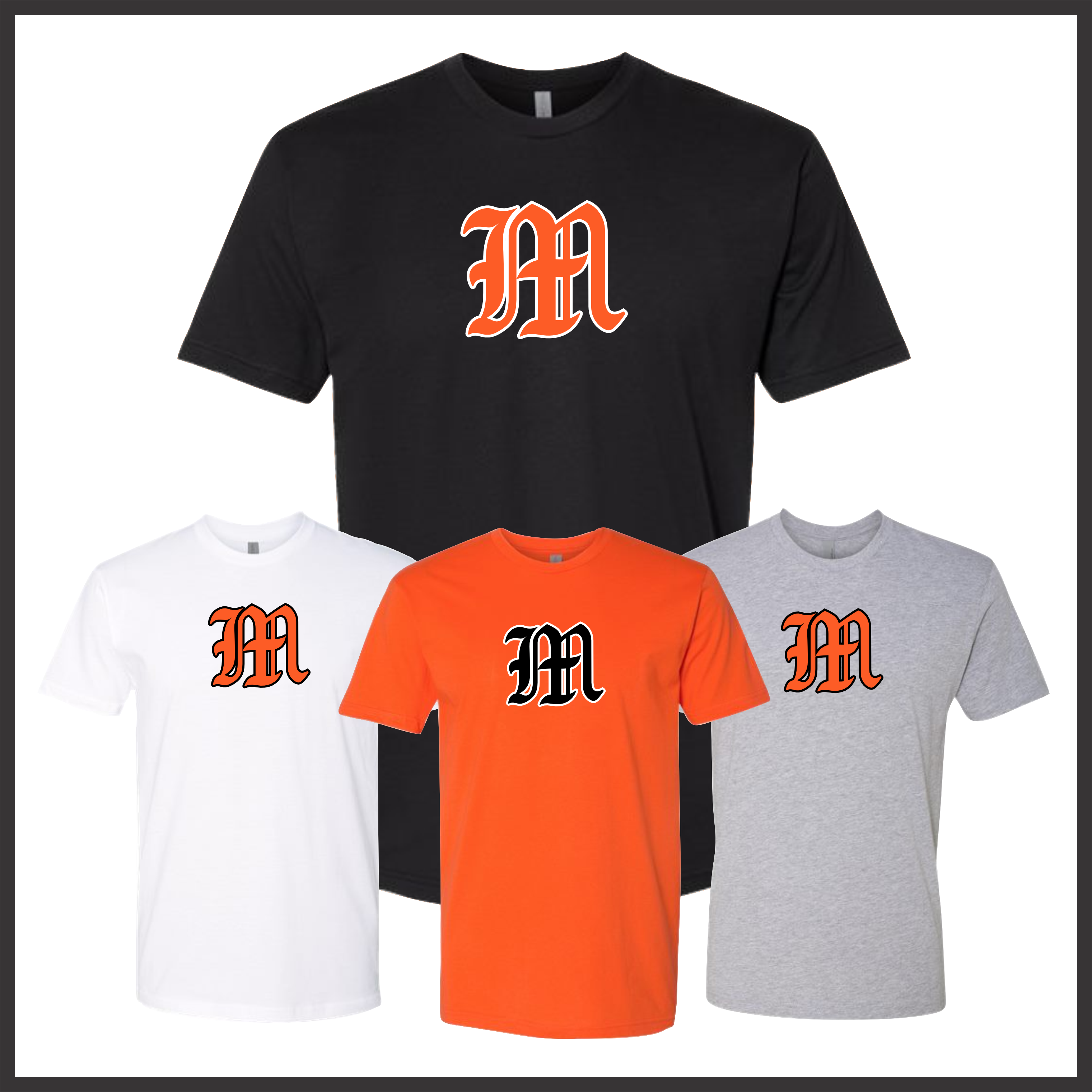 Malvern Baseball VINTAGE M LOGO Short Sleeve Ringspun Cotton T-Shirt