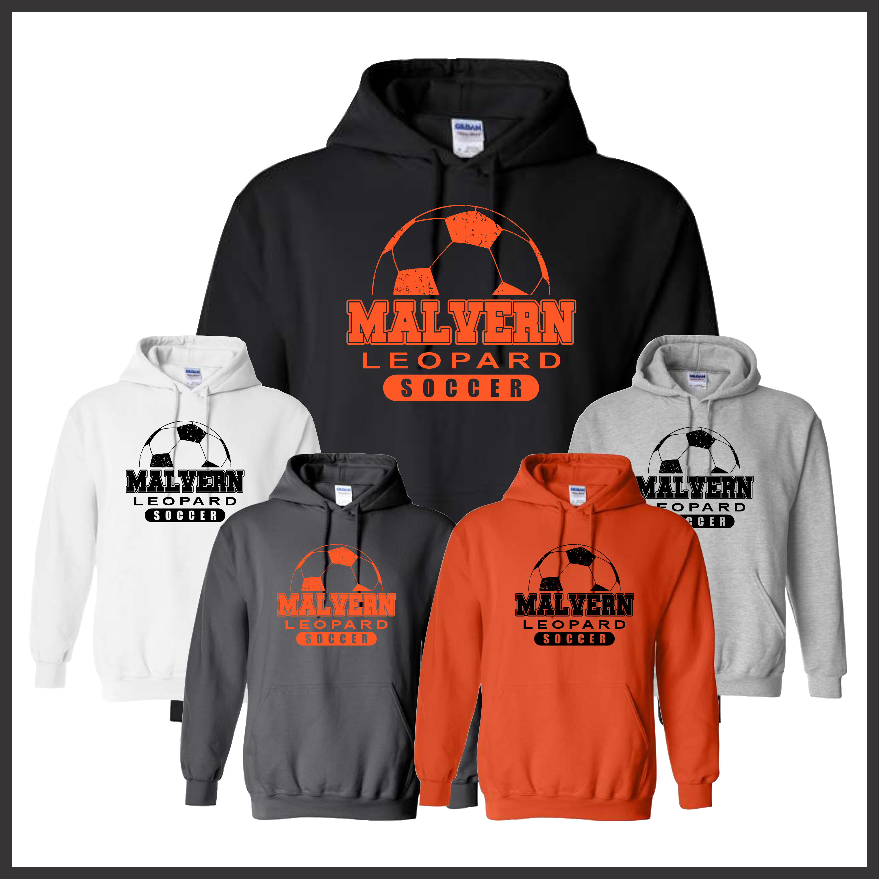 Malvern Soccer BALL PRINT Cotton Blend Hoodie Sweatshirt
