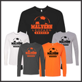 Malvern Soccer BALL PRINT Long Sleeve Ringspun Cotton T-Shirt