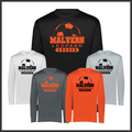 Malvern Soccer BALL PRINT Long Sleeve 100% Poly Wicking T-Shirt