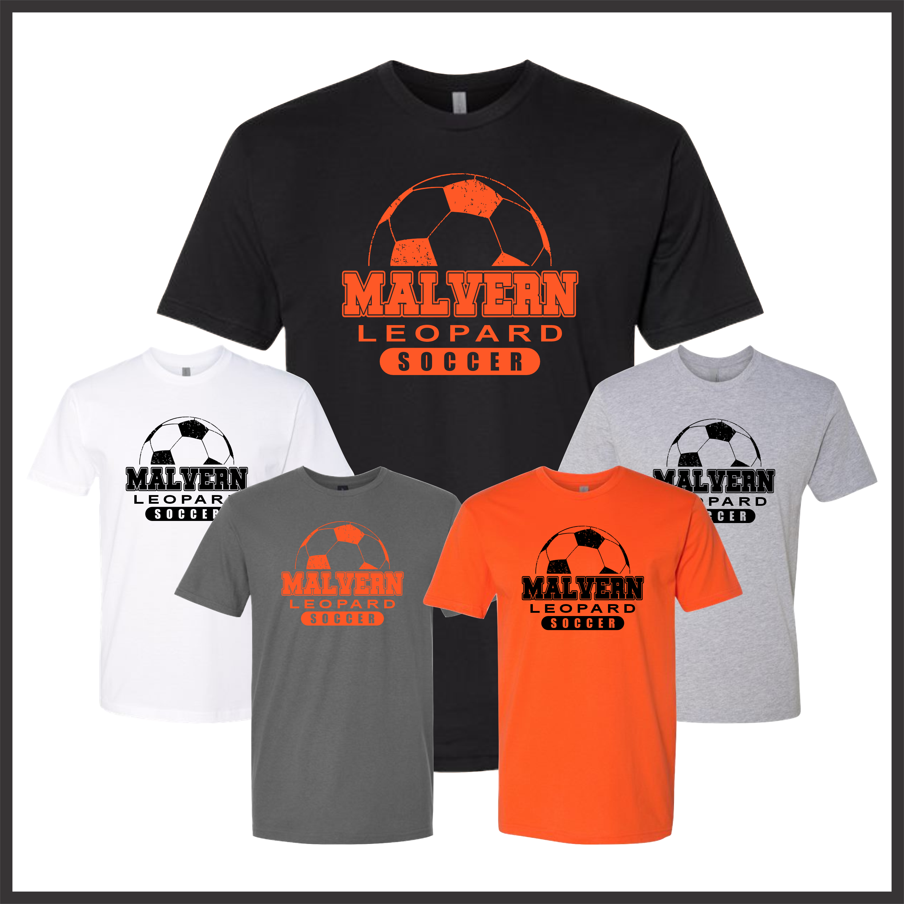 Malvern Soccer BALL PRINT Short Sleeve Ringspun Cotton T-Shirt