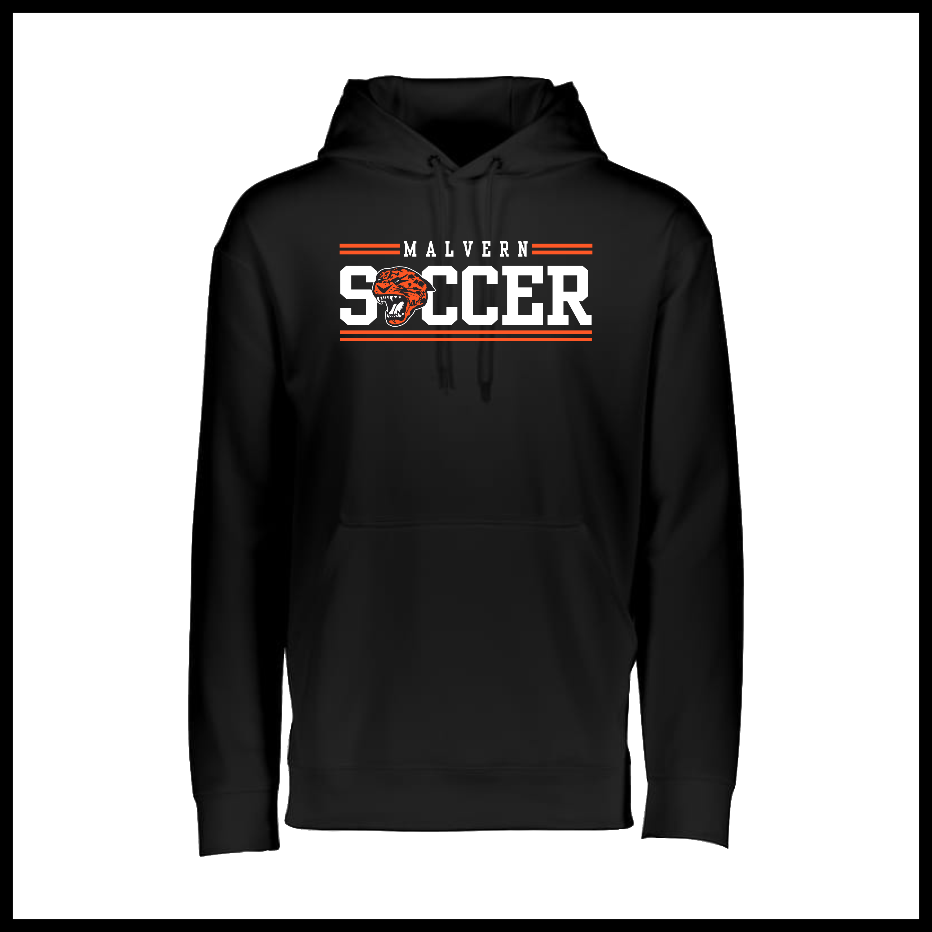 Malvern Soccer BLOCK TEXT 100% Poly Wicking Hoodie Sweatshirt