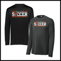 Malvern Soccer BLOCK TEXT Long Sleeve 100% Poly Wicking T-Shirt