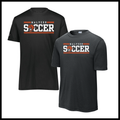 Malvern Soccer BLOCK TEXT Short Sleeve 100% Poly Wicking T-Shirt