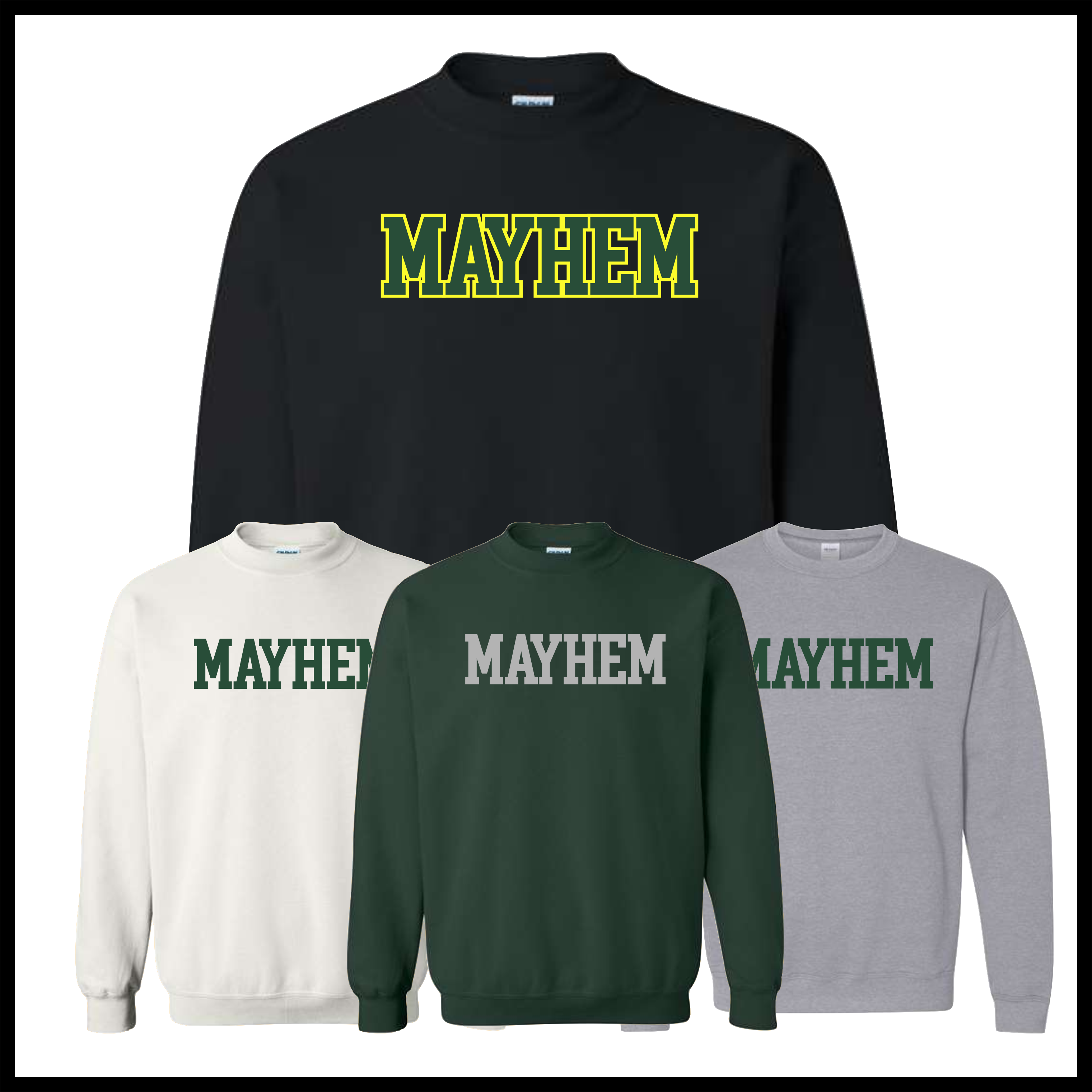 Mayhem BLOCK TEXT Cotton Blend Crewneck Sweatshirt