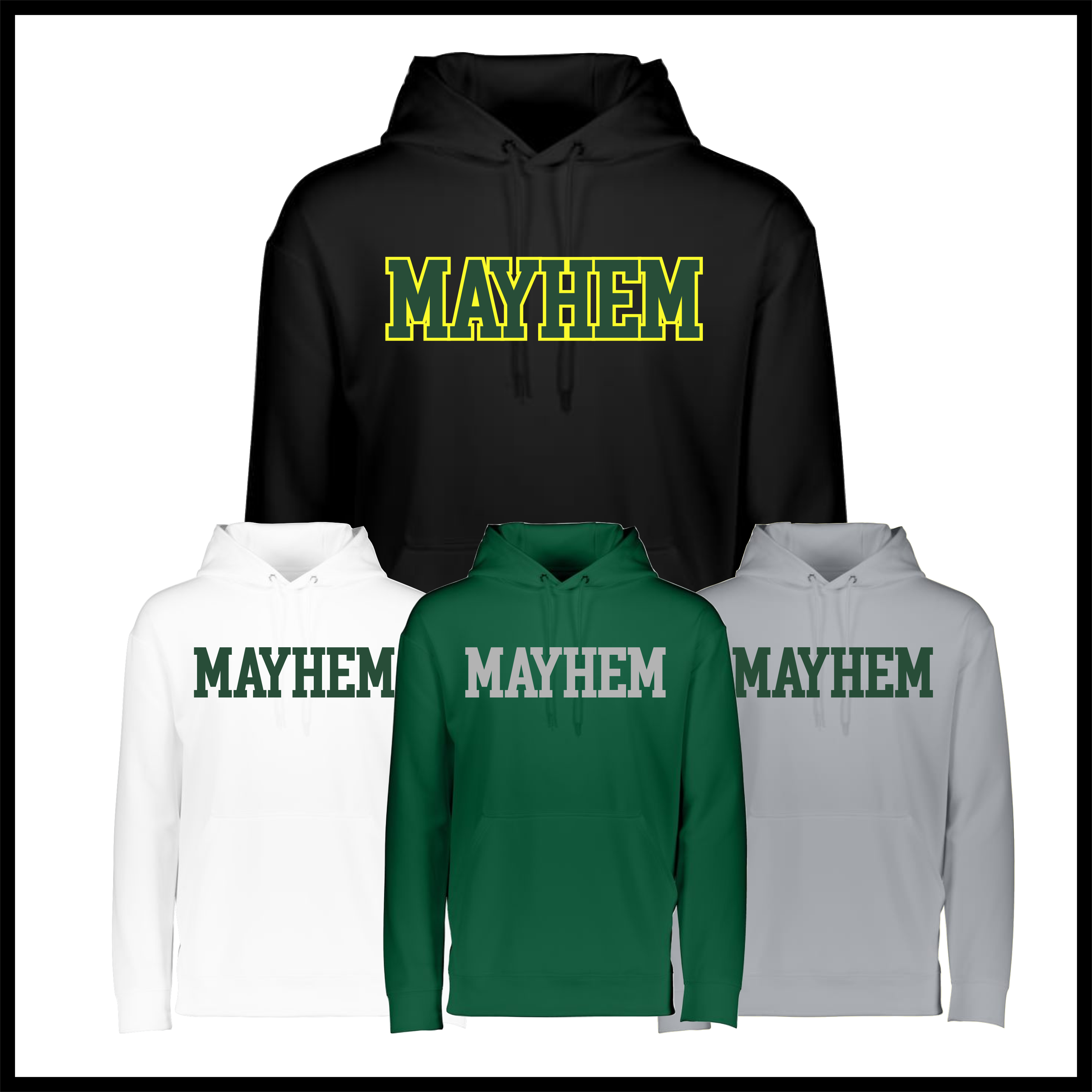 Mayhem BLOCK TEXT 100% Poly Wicking Hoodie Sweatshirt