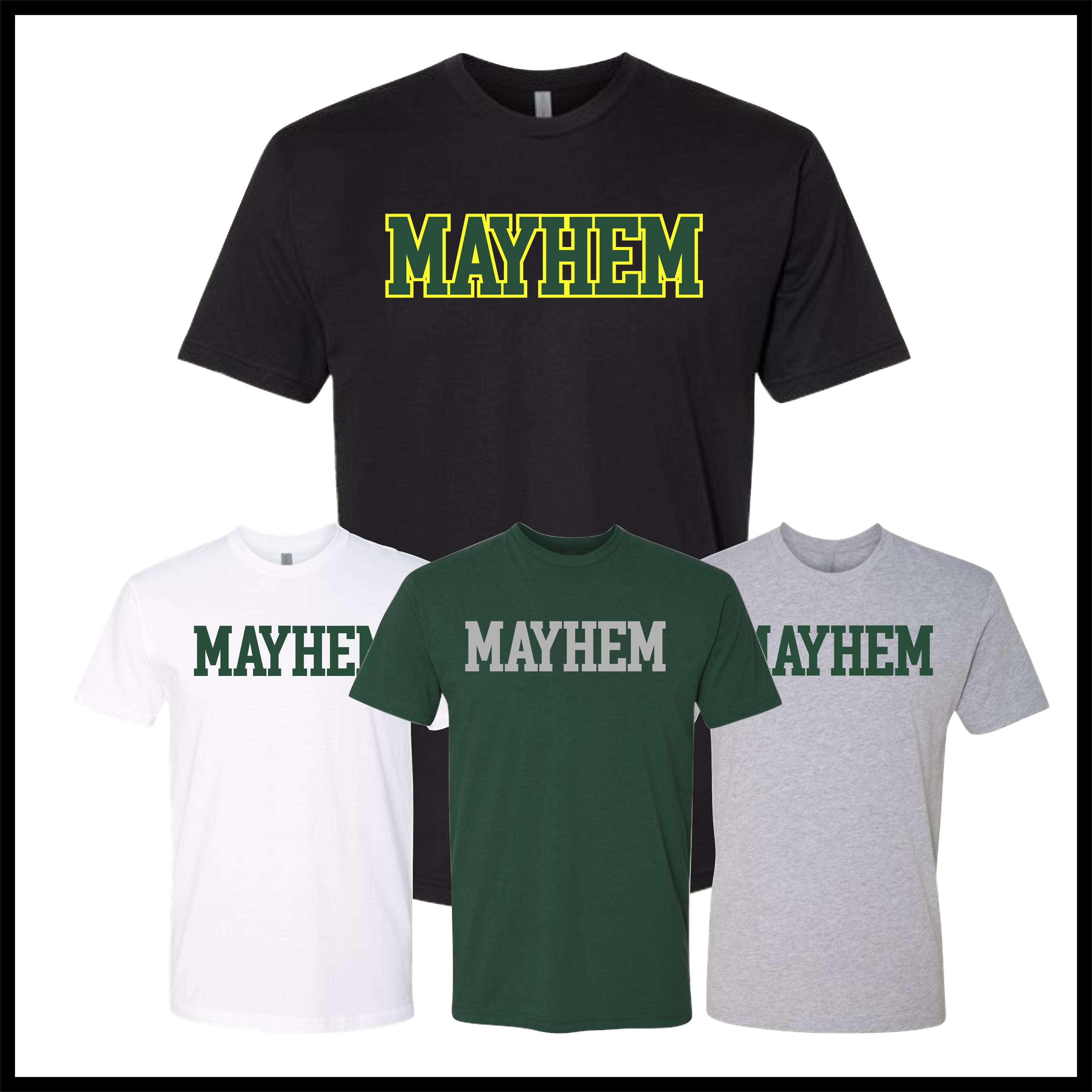 Mayhem BLOCK TEXT Short Sleeve Ringspun Cotton T-Shirt