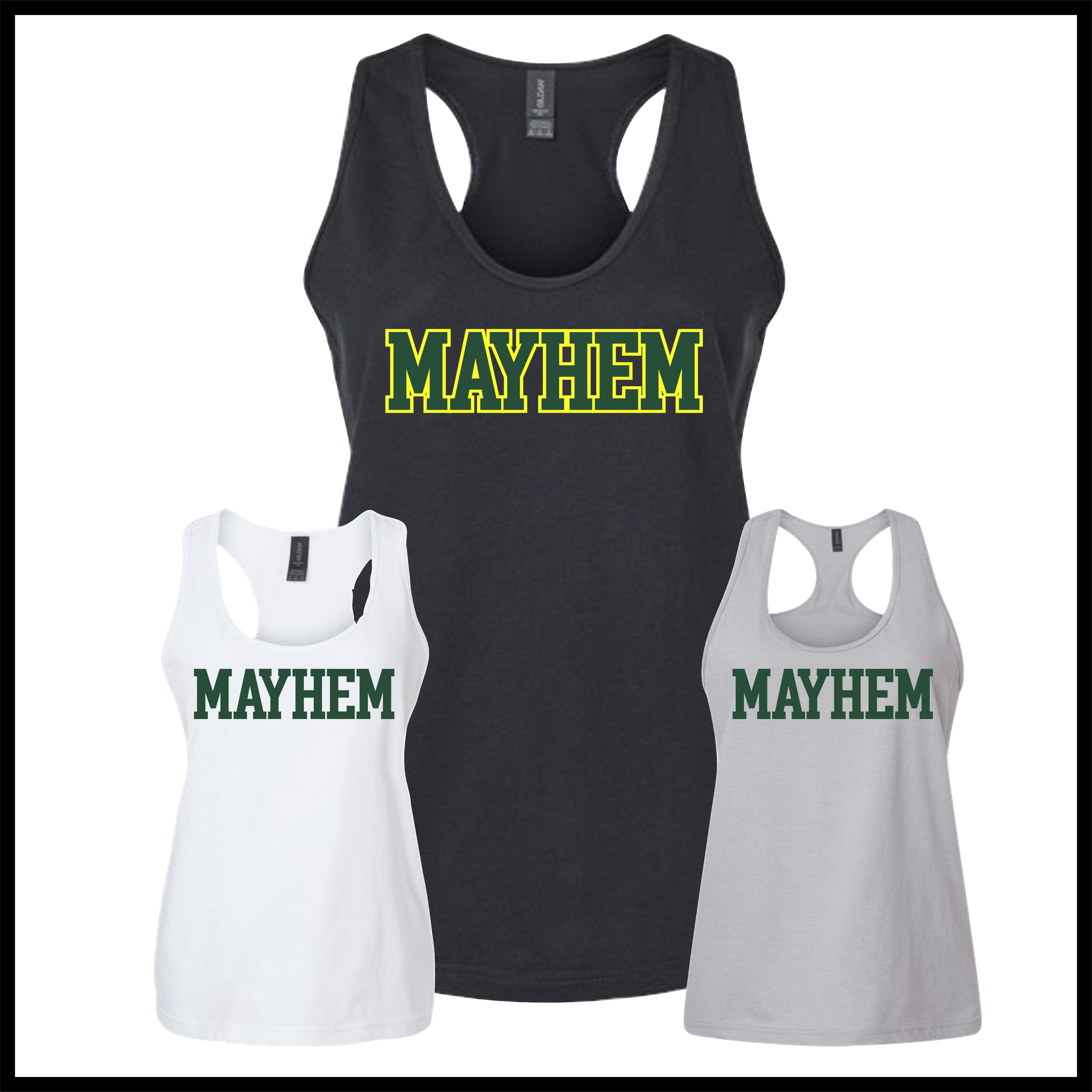 Mayhem BLOCK TEXT Ladies Ringspun Cotton Tank