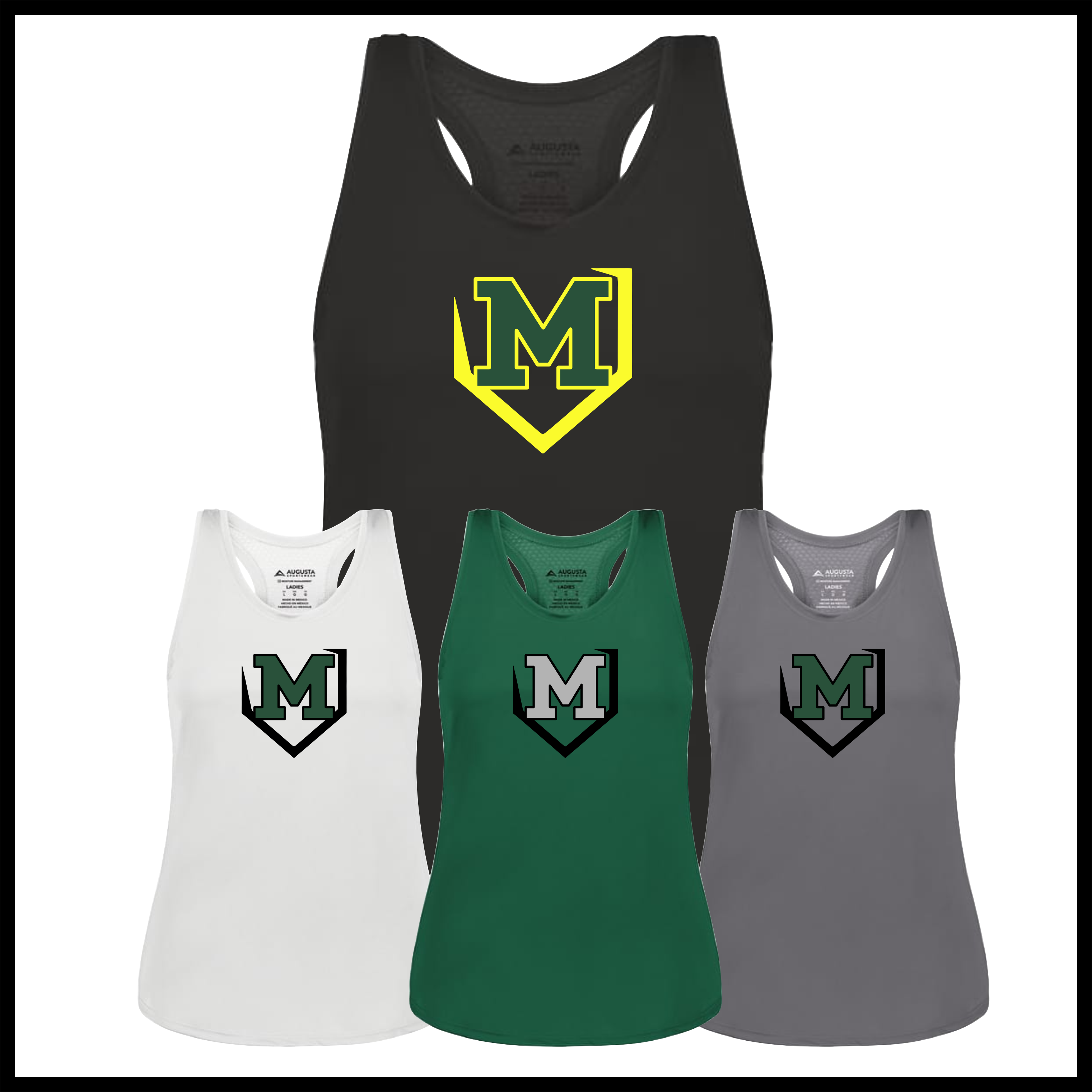 Mayhem M LOGO Ladies 100% Poly Wicking Tank – Rev’d Up Ink