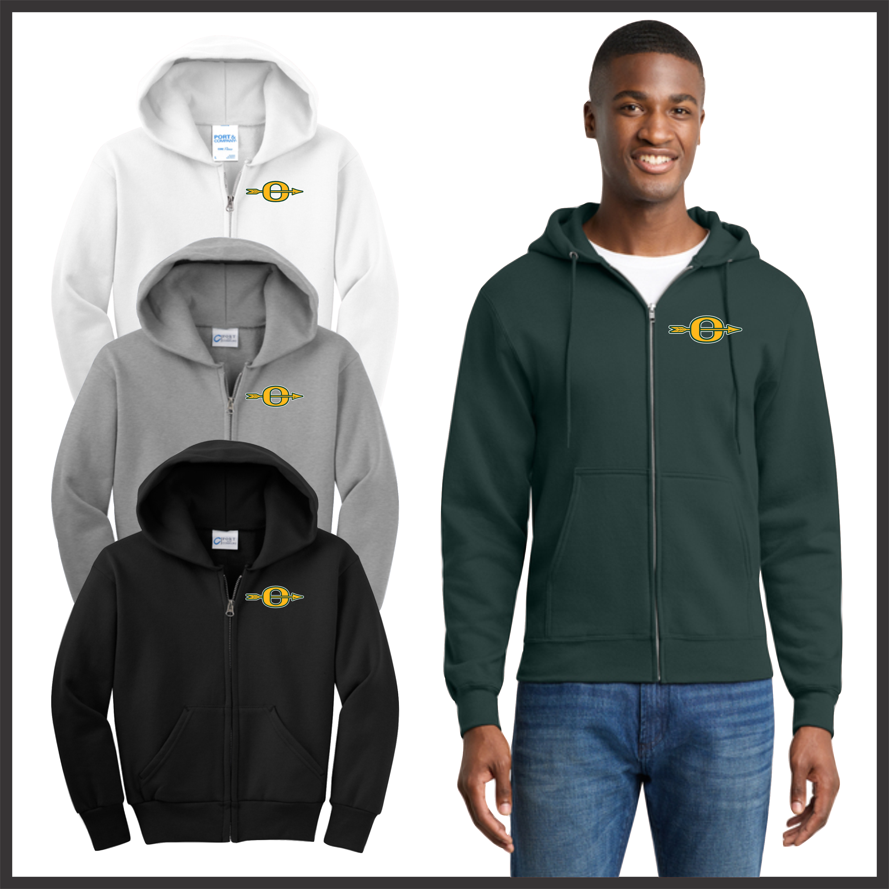 Ouachita Full Zip Cotton Blend Hoodie Jacket