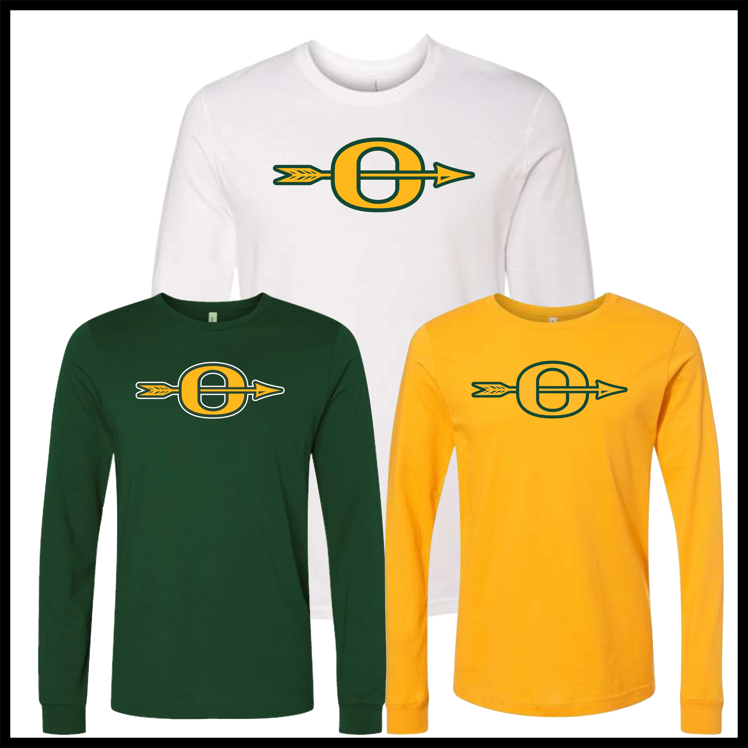 Ouachita "O" Logo Long Sleeve Ringspun Cotton T-Shirt