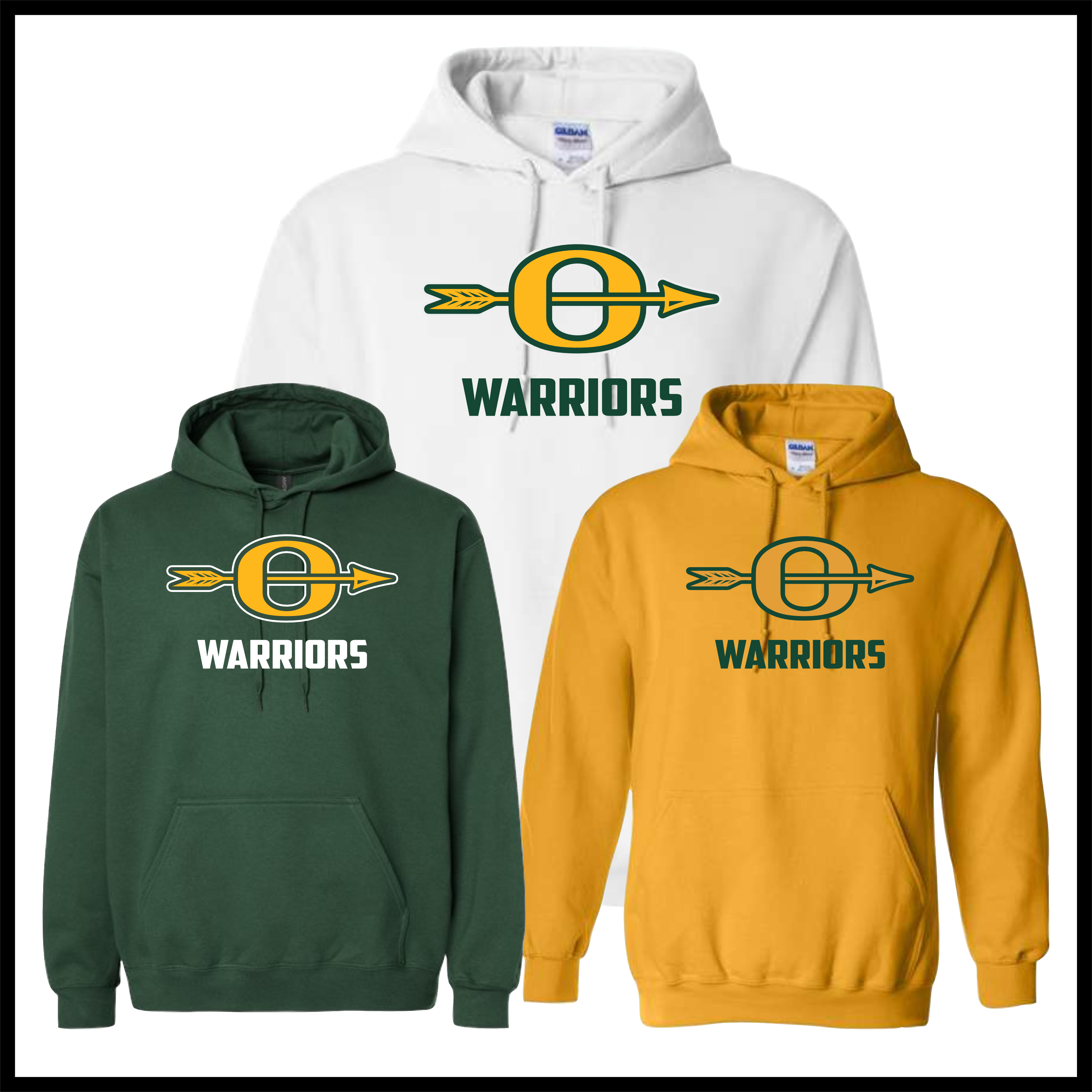 Ouachita Warriors Logo Cotton Blend Hoodie Sweatshirt