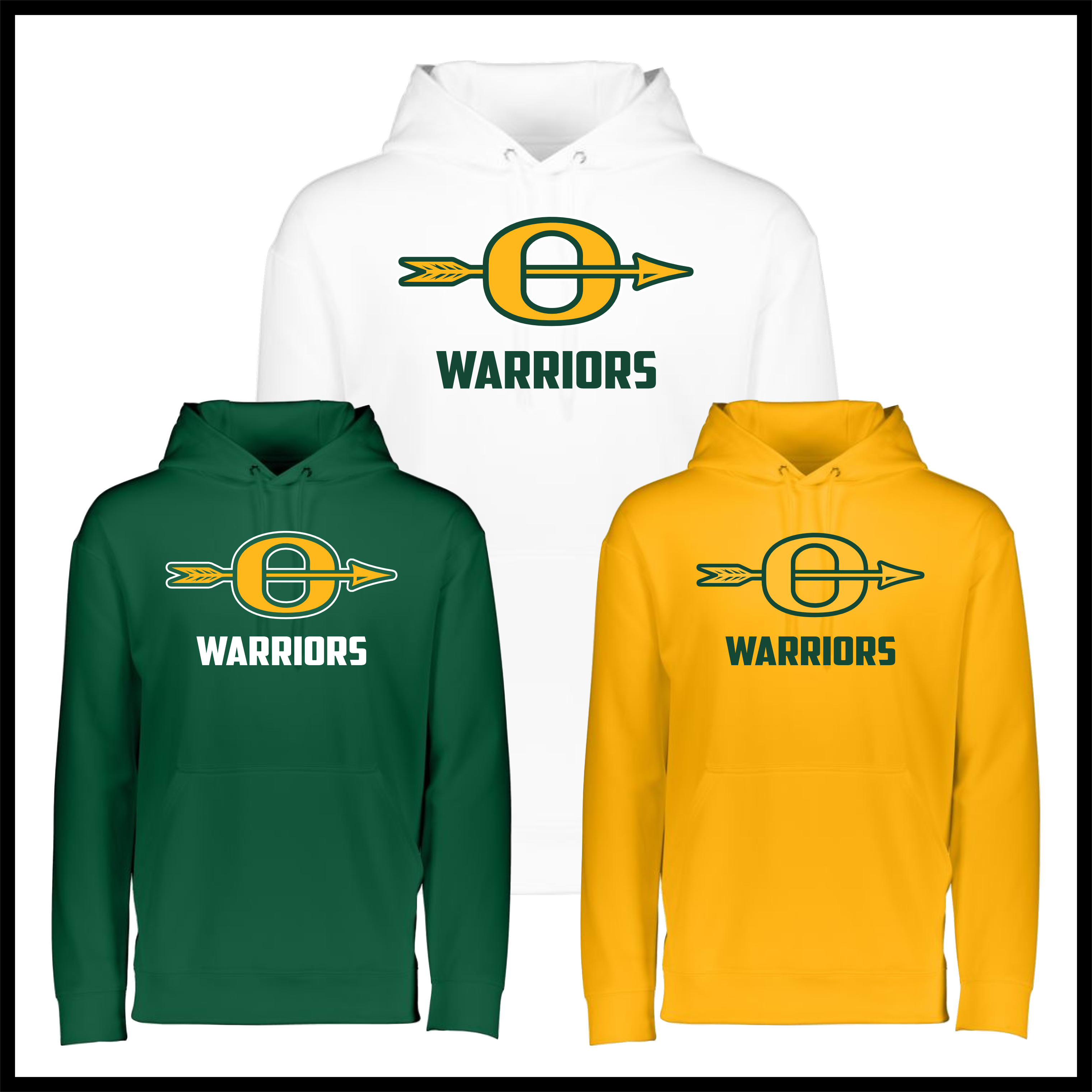 Ouachita Warriors Logo 100% Poly Wicking Hoodie Sweatshirt
