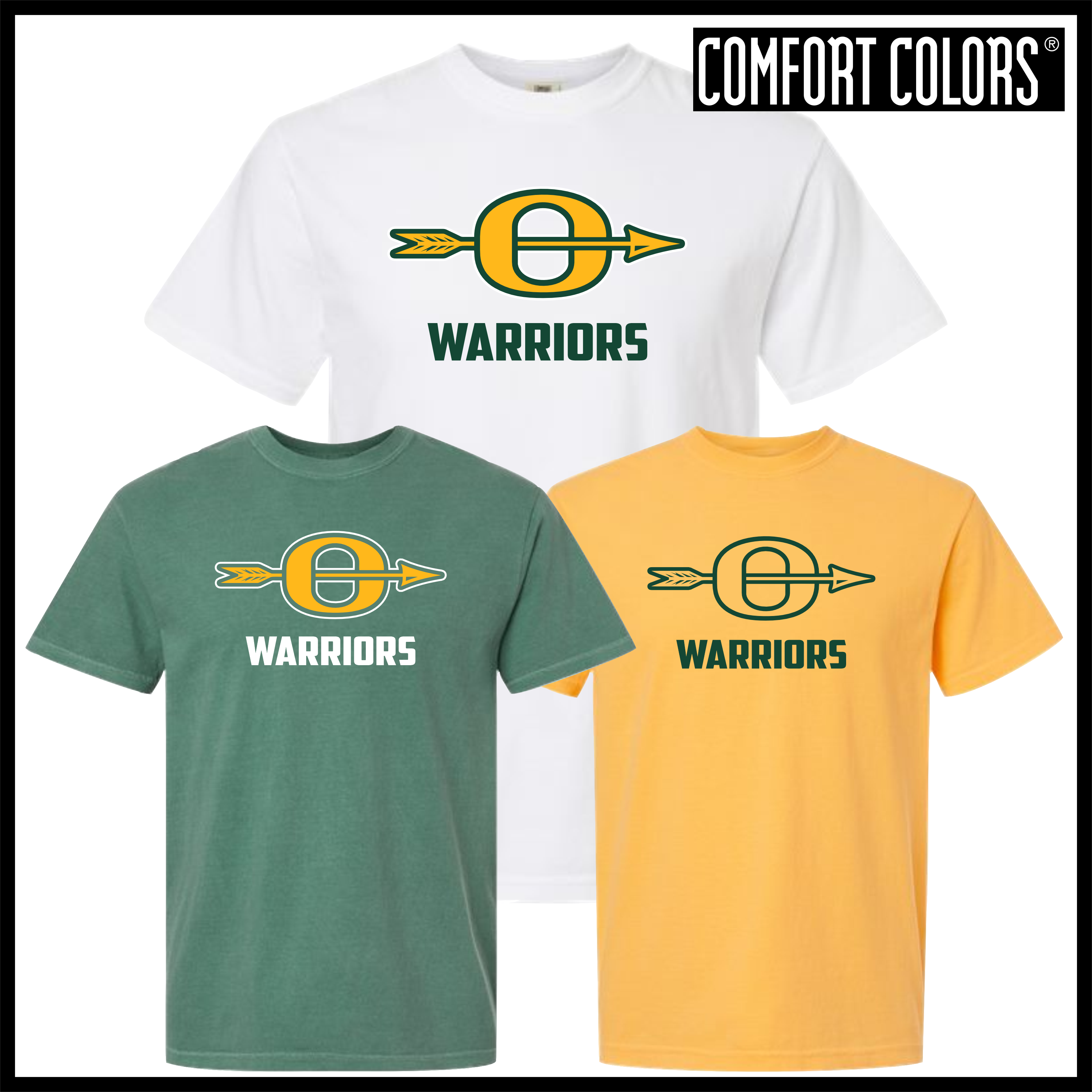 Ouachita Warriors Logo Short Sleeve Comfort Colors T-Shirt