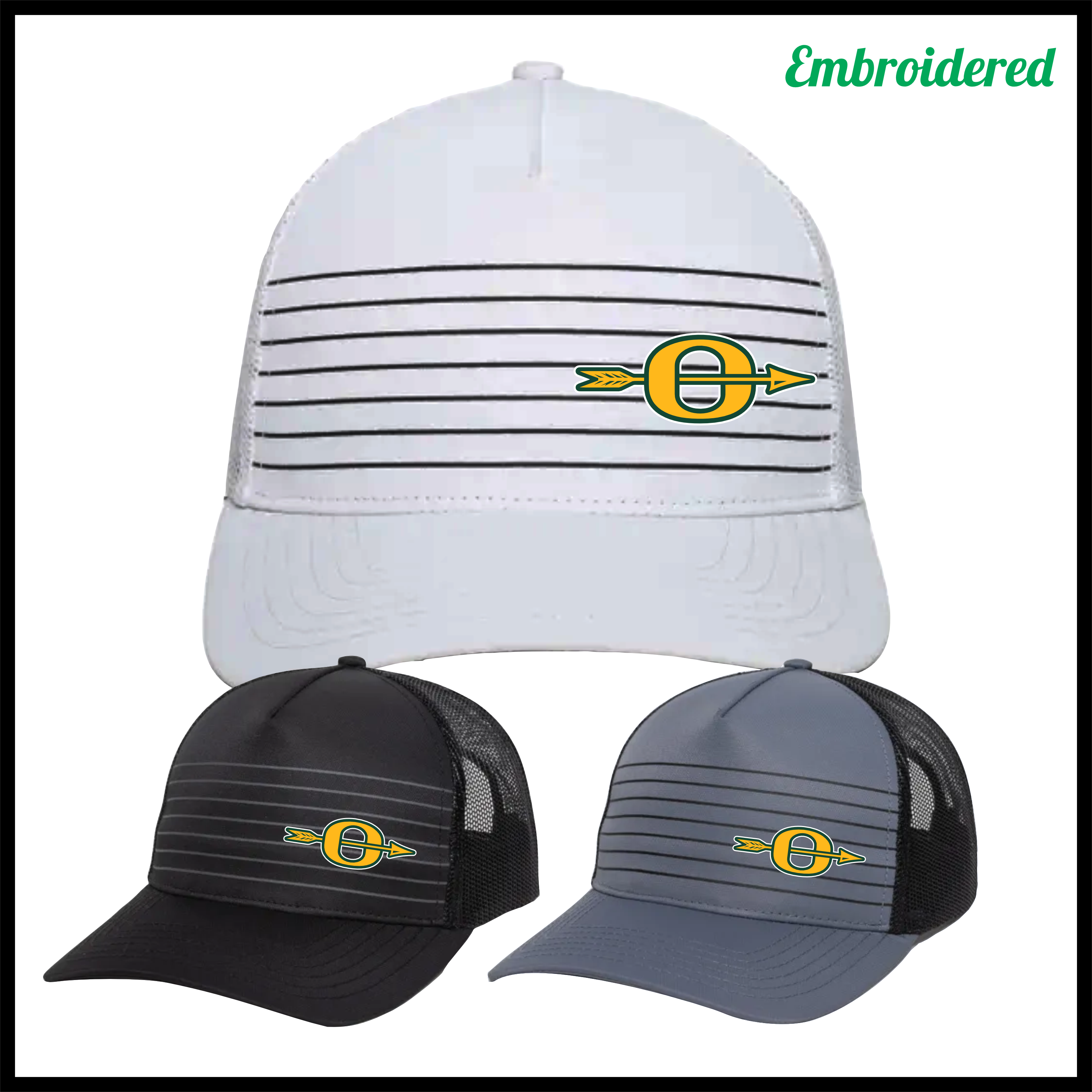 Ouachita Striped Snapback Hat (EMBROIDERED)