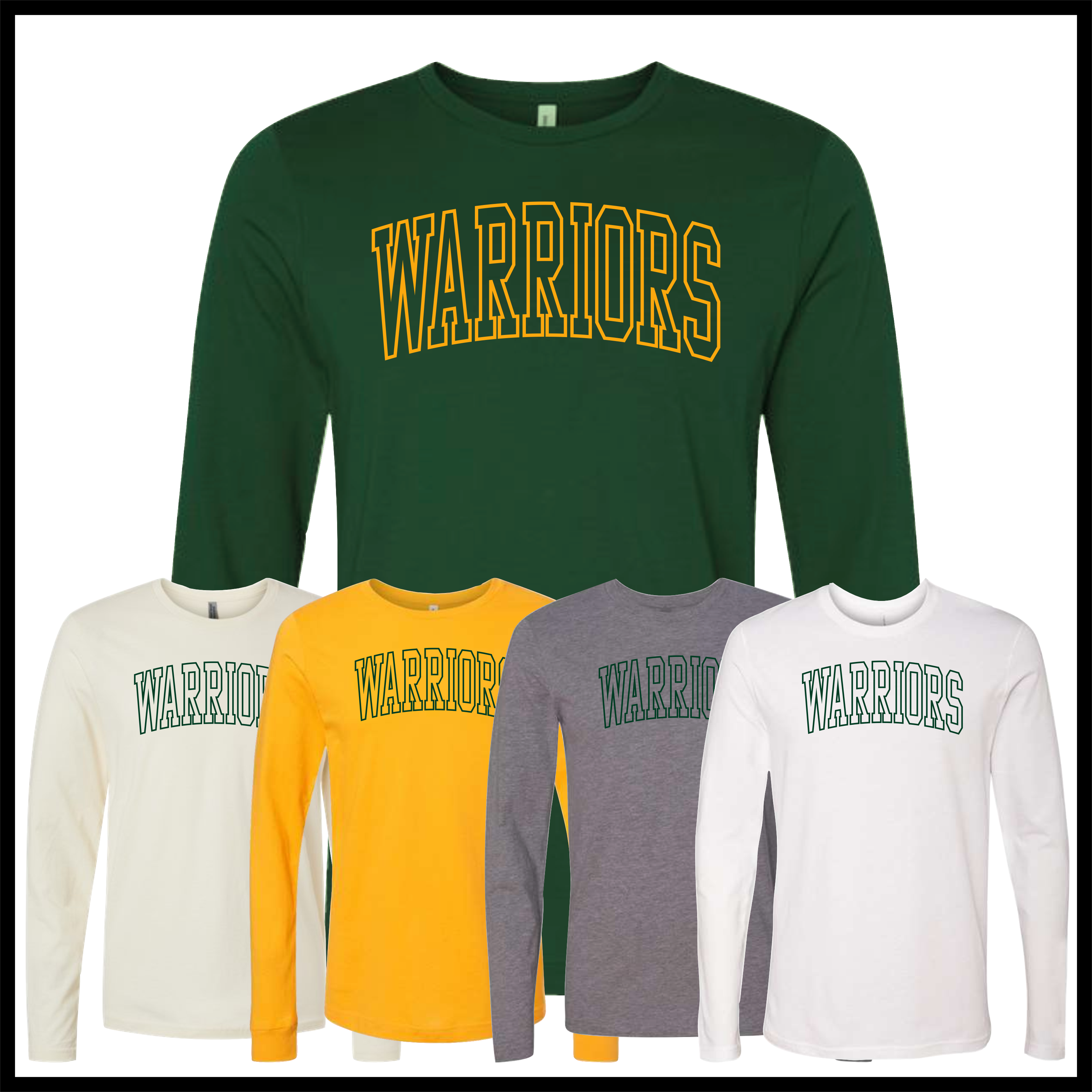 Ouachita WARRIORS Block Text Long Sleeve Ringspun Cotton T-Shirt