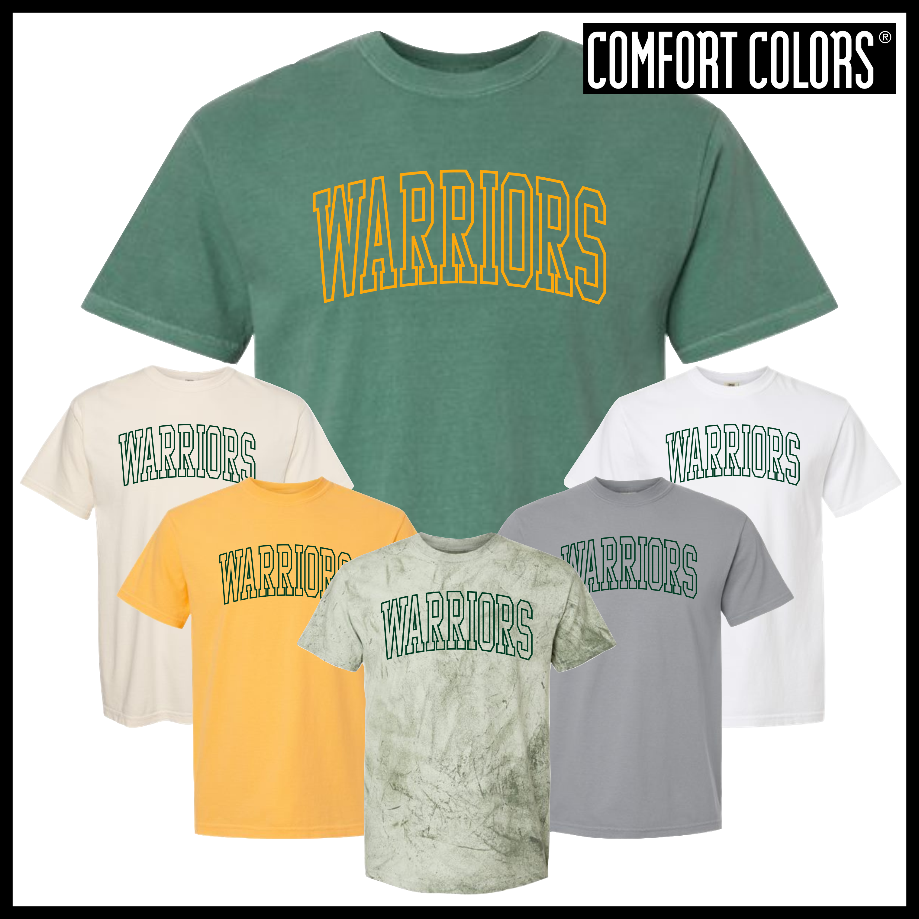 Ouachita WARRIORS Block Text Short Sleeve Comfort Colors T-Shirt