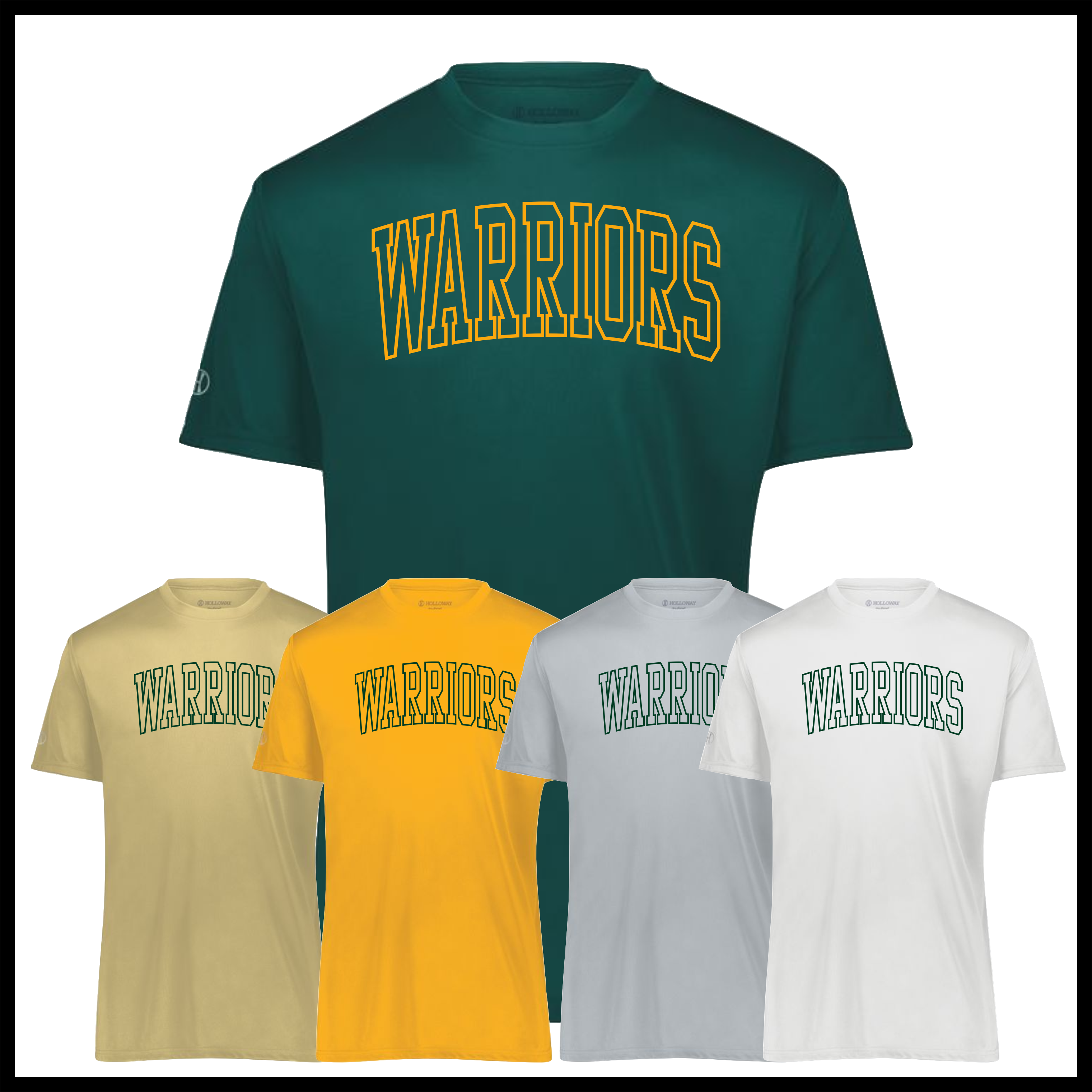 Ouachita WARRIORS Block Text Short Sleeve 100% Poly Wicking T-Shirt