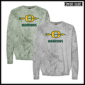 Ouachita O Logo + Warriors Text Comfort Colors Colorblast Crewneck Sweatshirt