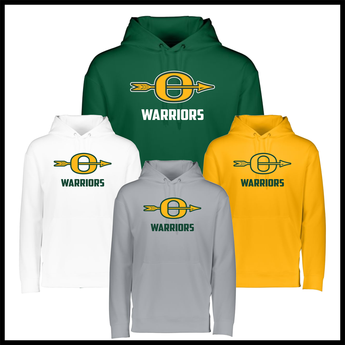 Ouachita O Logo + Warriors Text 100% Poly Wicking Hoodie Sweatshirt