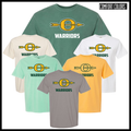 Ouachita O Logo + Warriors Text Short Sleeve Comfort Colors T-Shirt