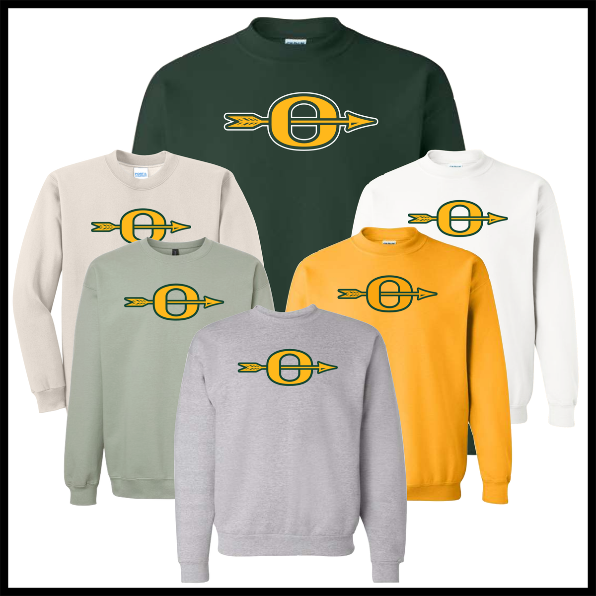Ouachita O Logo Cotton Blend Crewneck Sweatshirt