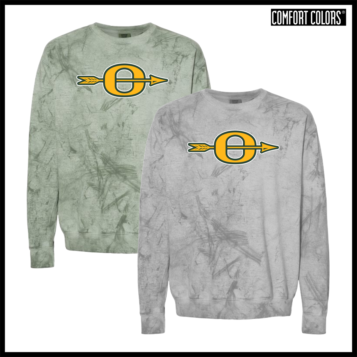 Ouachita O Logo Comfort Colors Colorblast Crewneck Sweatshirt