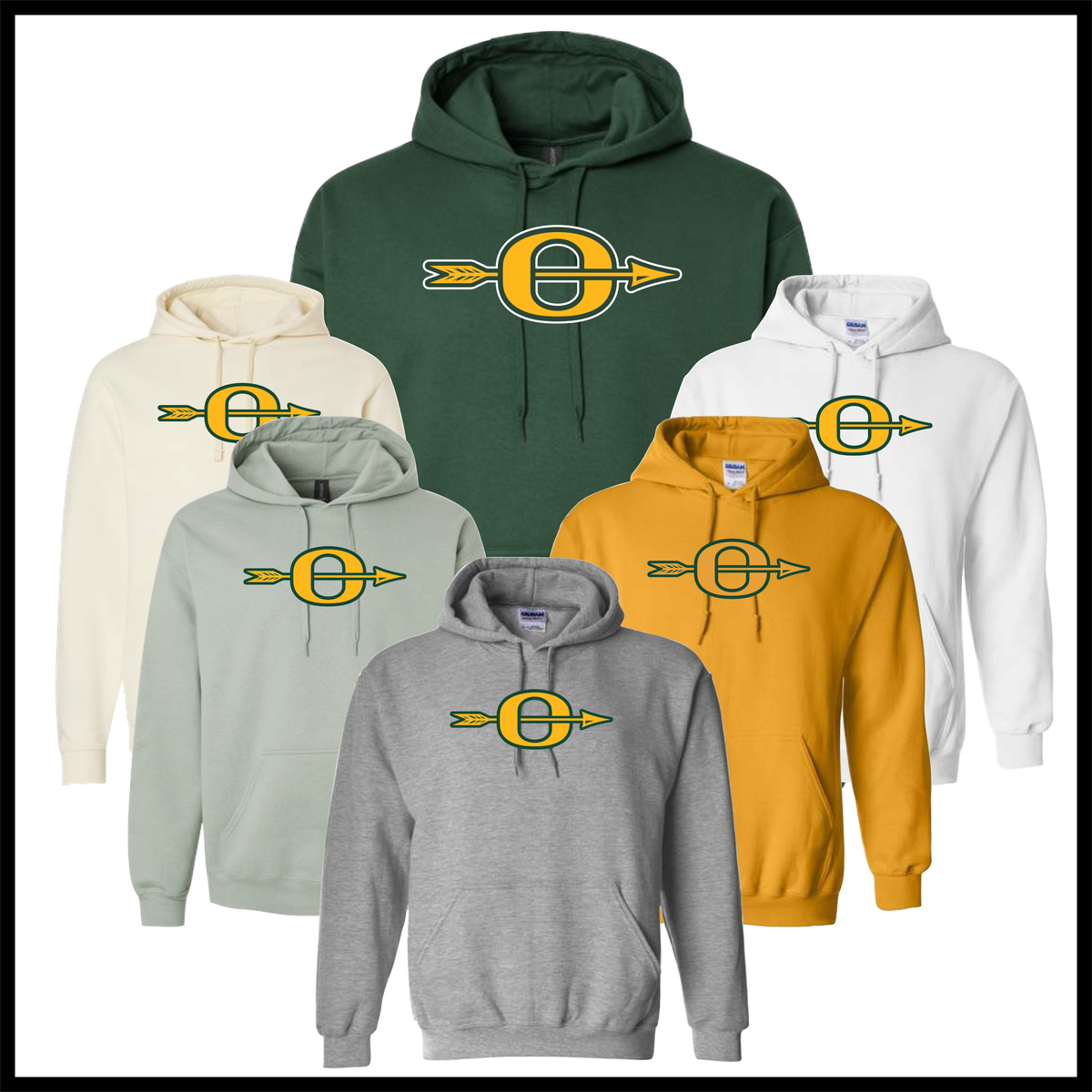 Ouachita O Logo Cotton Blend Hoodie Sweatshirt