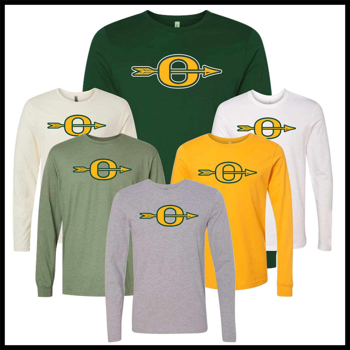 Ouachita O Logo Long Sleeve Ringspun Cotton T-Shirt