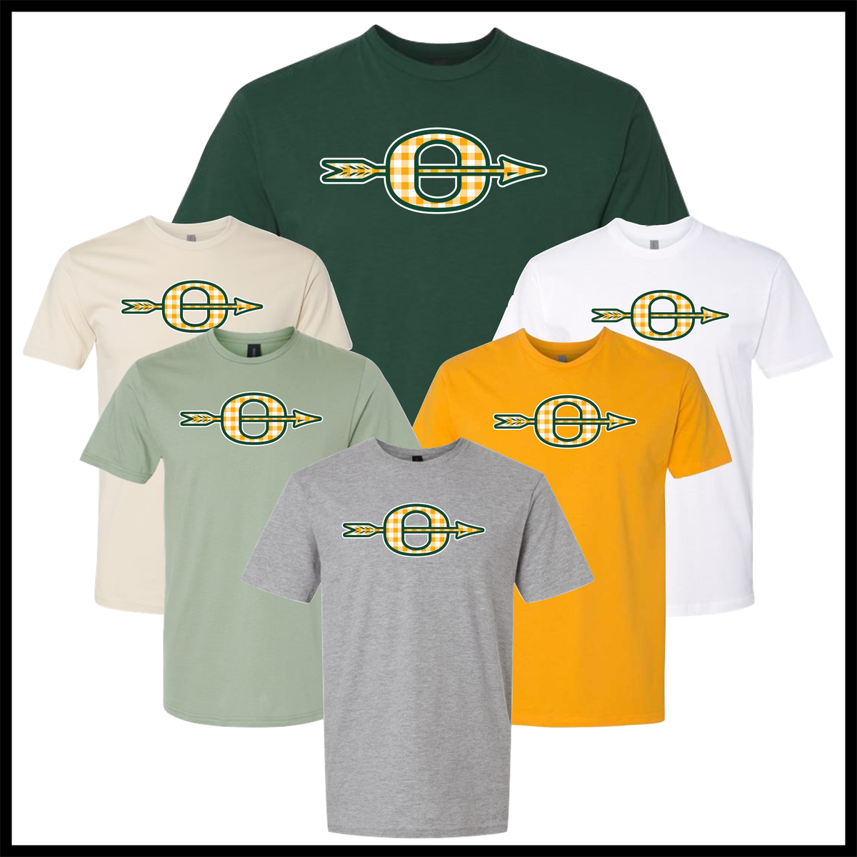Ouachita Plaid O Logo Short Sleeve Ringspun Cotton T-Shirt