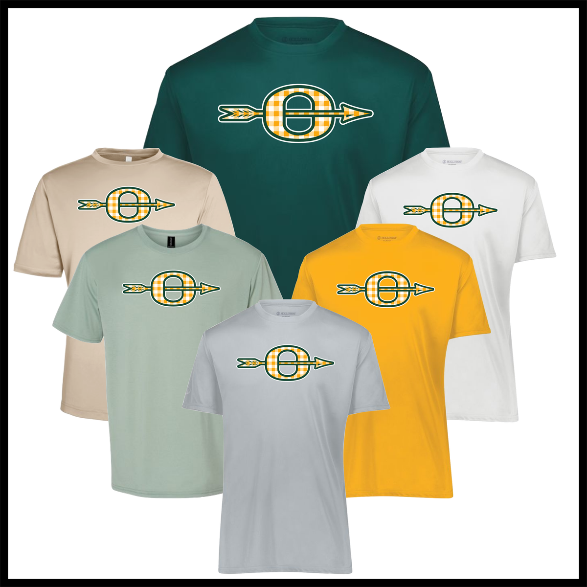 Ouachita Plaid O Logo Short Sleeve 100% Poly Wicking T-Shirt
