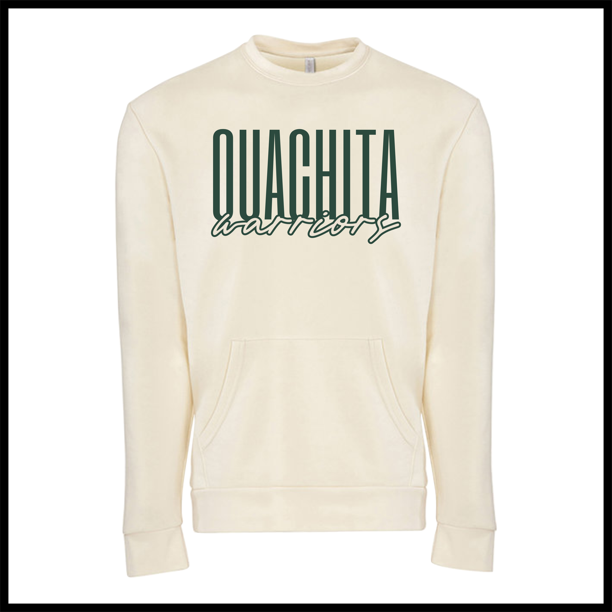 Ouachita Warriors Stacked Text *POCKET* Crewneck Sweatshirt