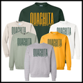 Ouachita Warriors Stacked Text Cotton Blend Crewneck Sweatshirt