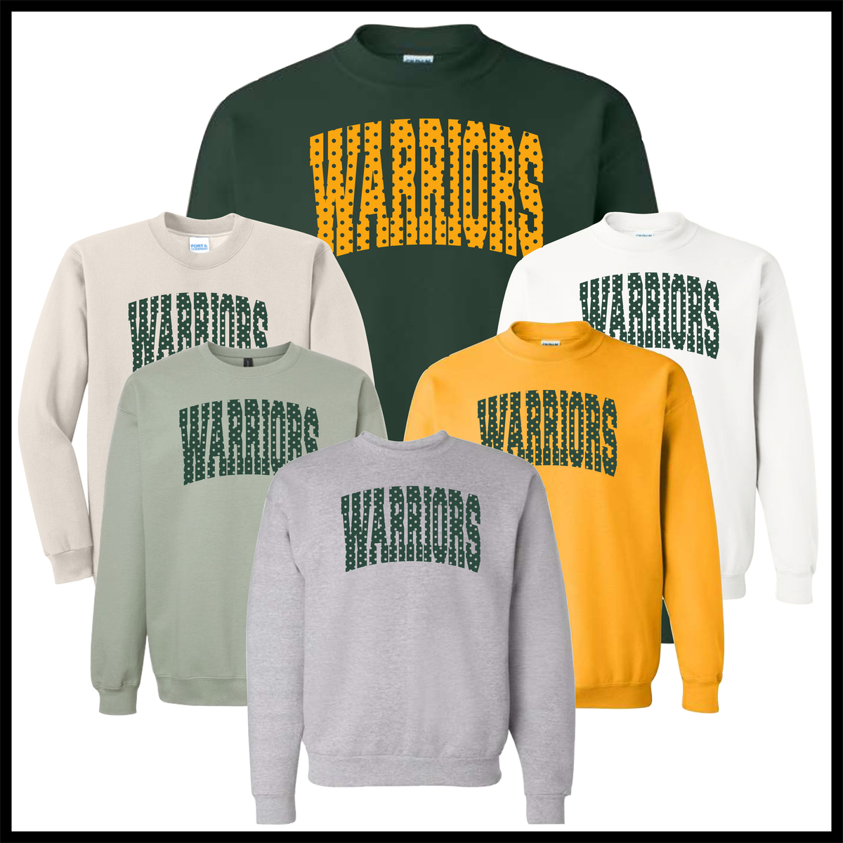 Ouachita Warriors Polka Dot Cotton Blend Crewneck Sweatshirt