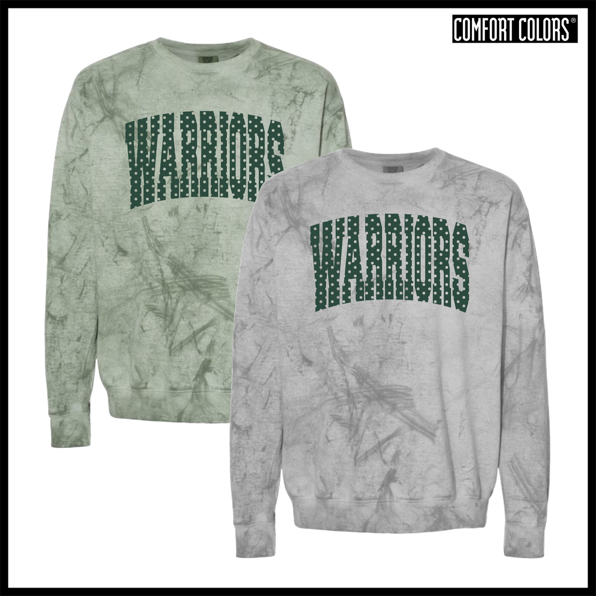 Ouachita Warriors Polka Dot Comfort Colors Colorblast Crewneck Sweatshirt