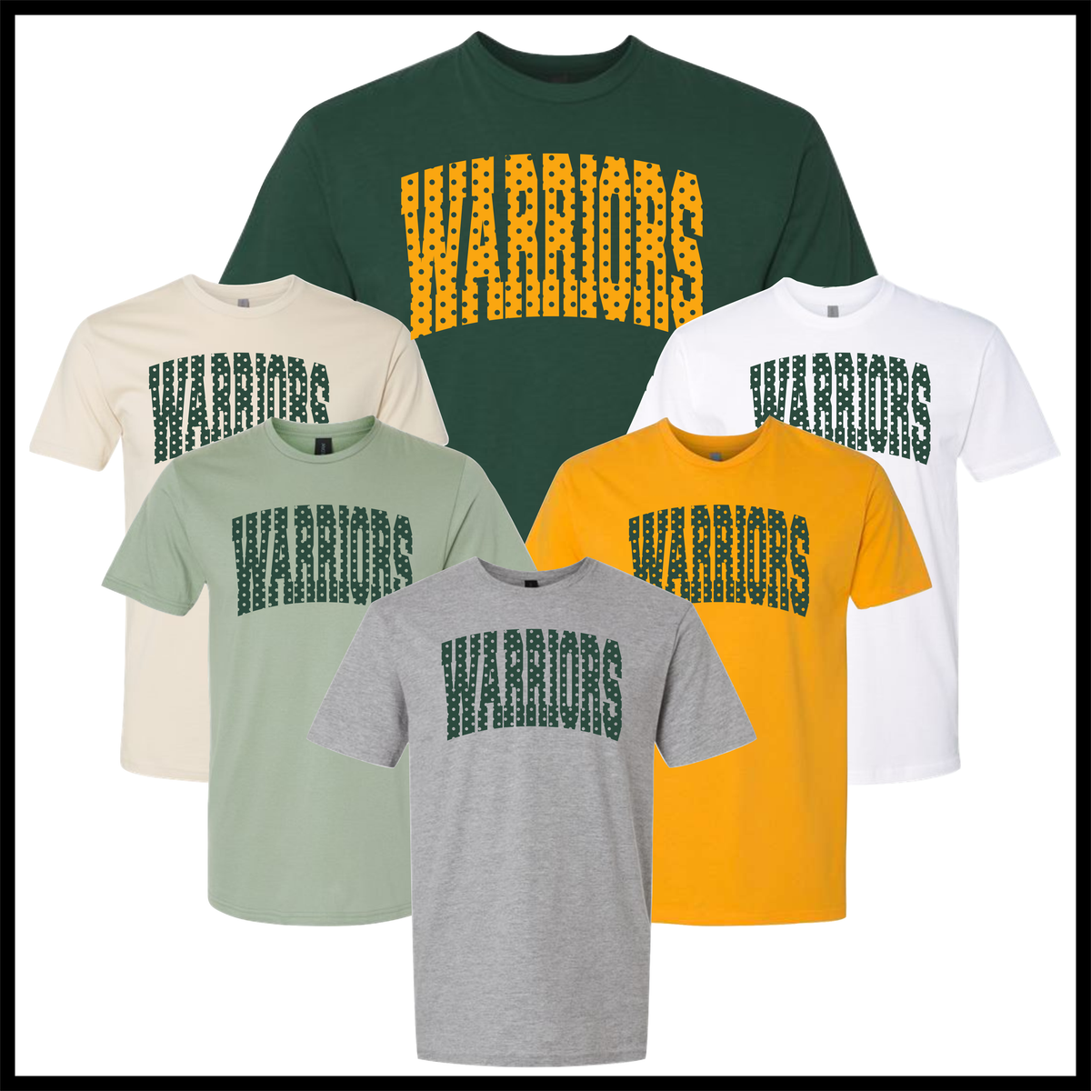 Ouachita Warriors Polka Dot Short Sleeve Ringspun Cotton T-Shirt