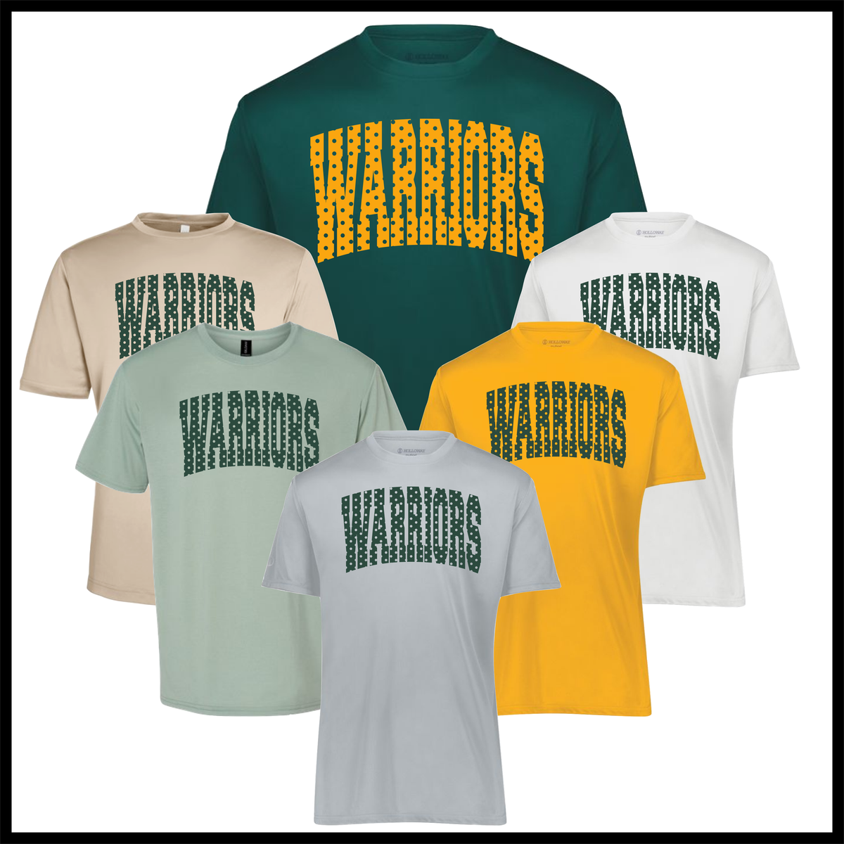 Ouachita Warriors Polka Dot Short Sleeve 100% Poly Wicking T-Shirt