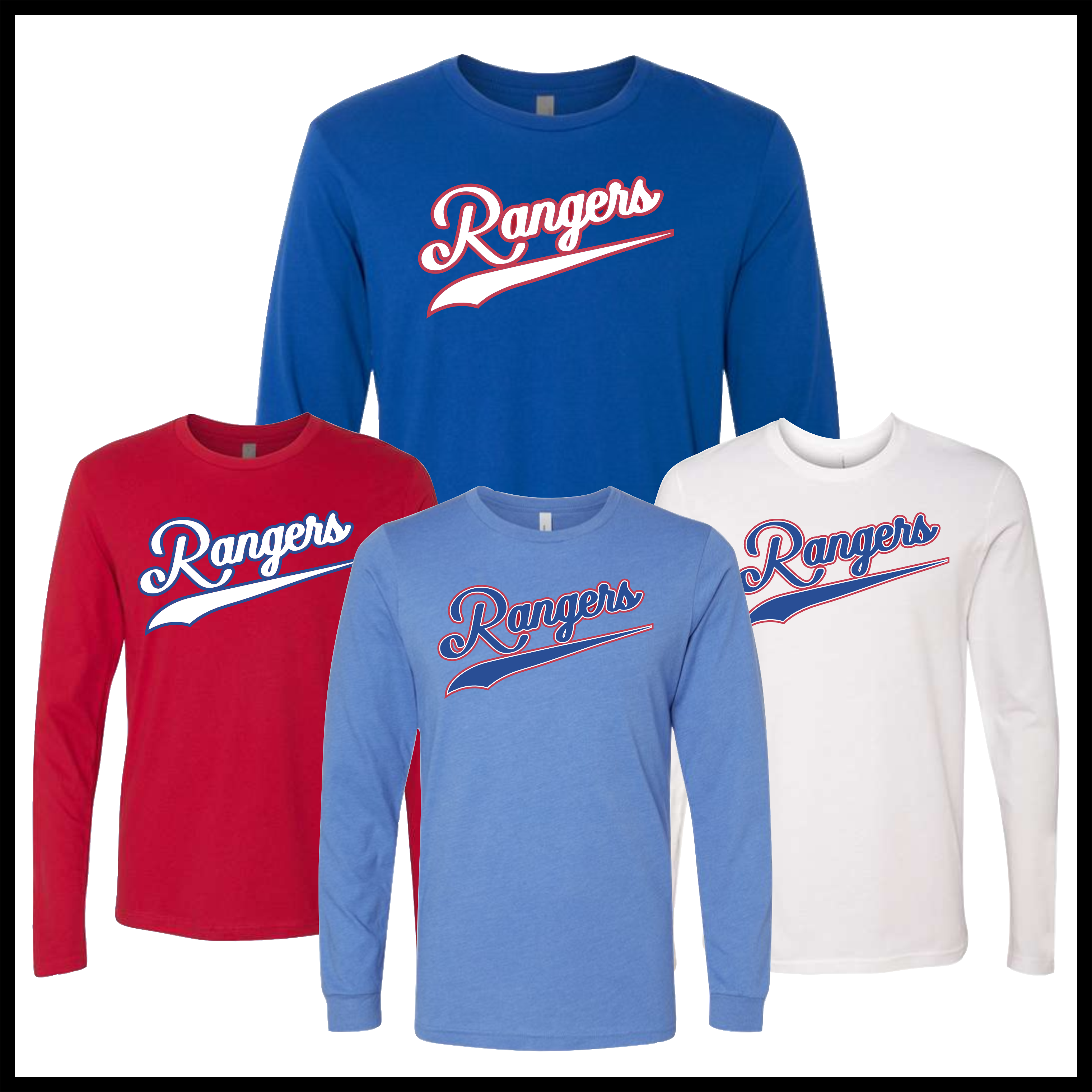 Rangers Long Sleeve Ringspun Cotton T-Shirt