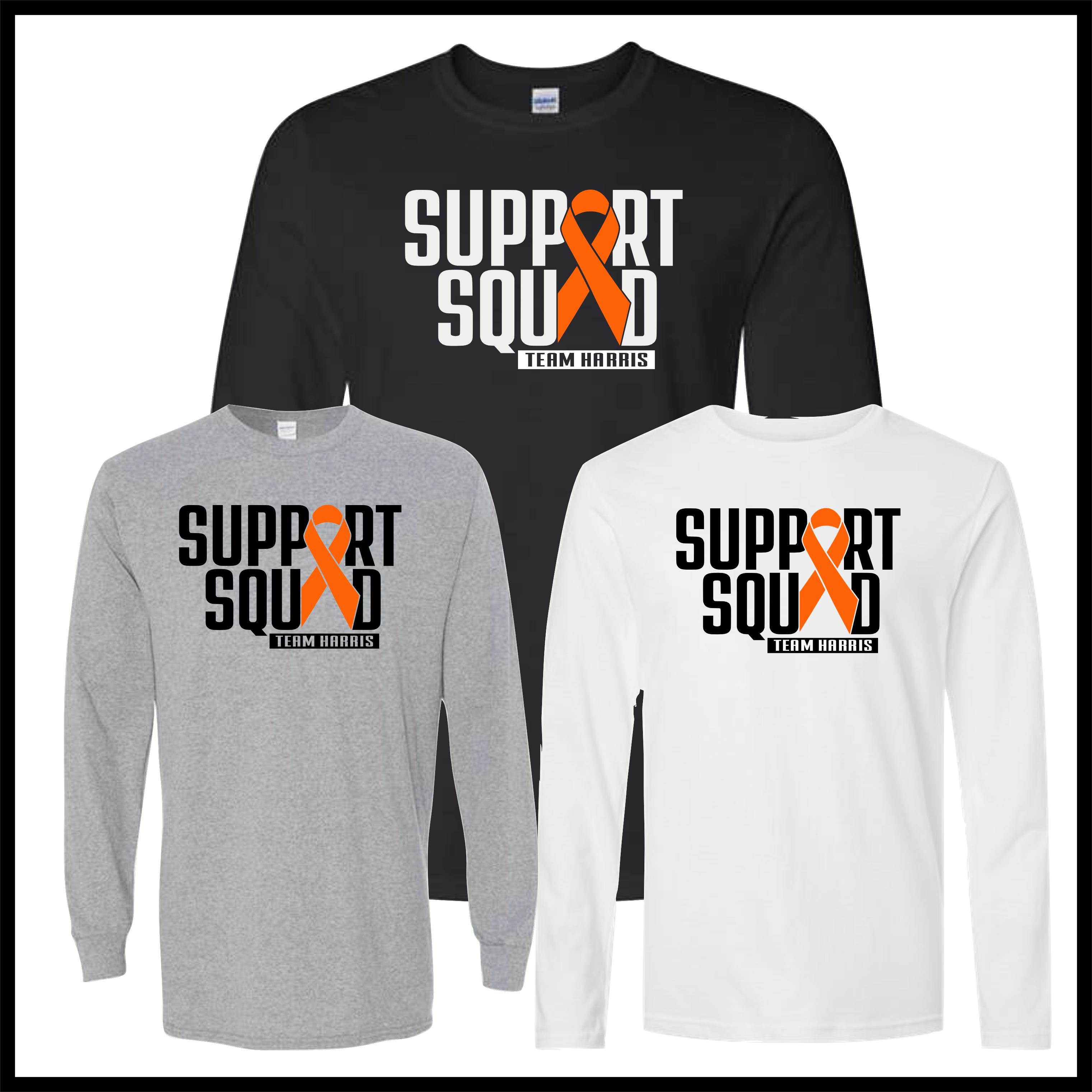 TEAM HARRIS *SUPPORT SQUAD* Long Sleeve Cotton T-Shirt