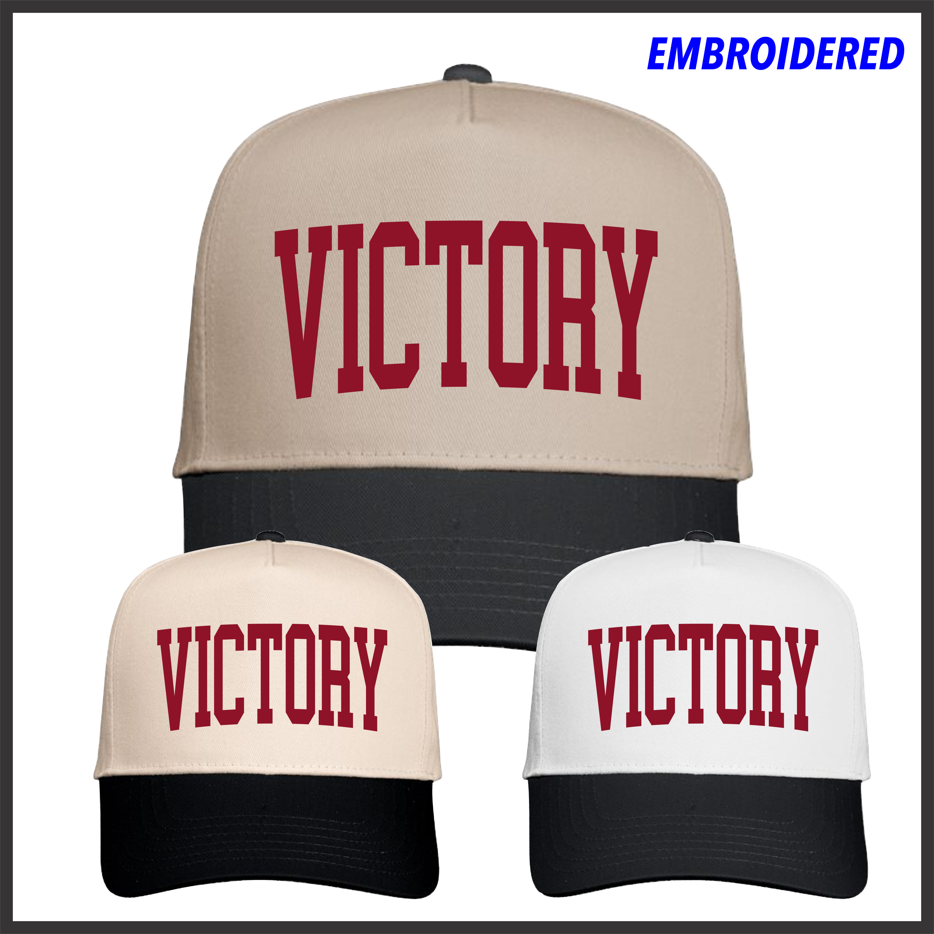Victory Baseball 5 Panel VICTORY Text Hat