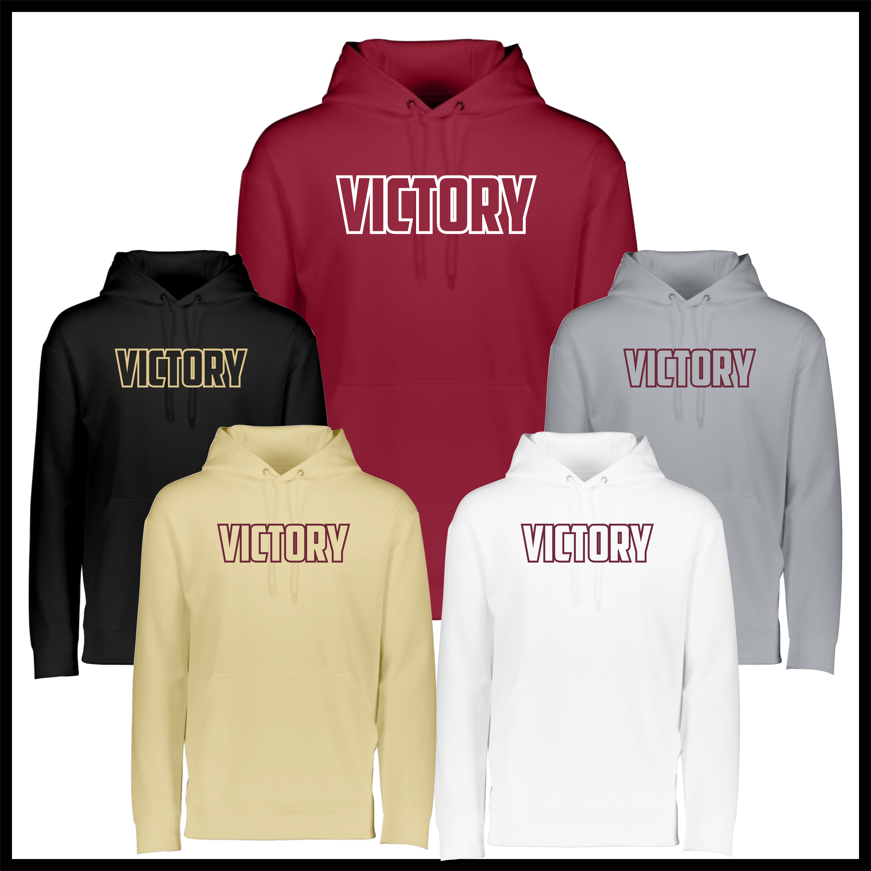 Victory Baseball Block Logo Poly Wicking Hoodie Sweatshirt