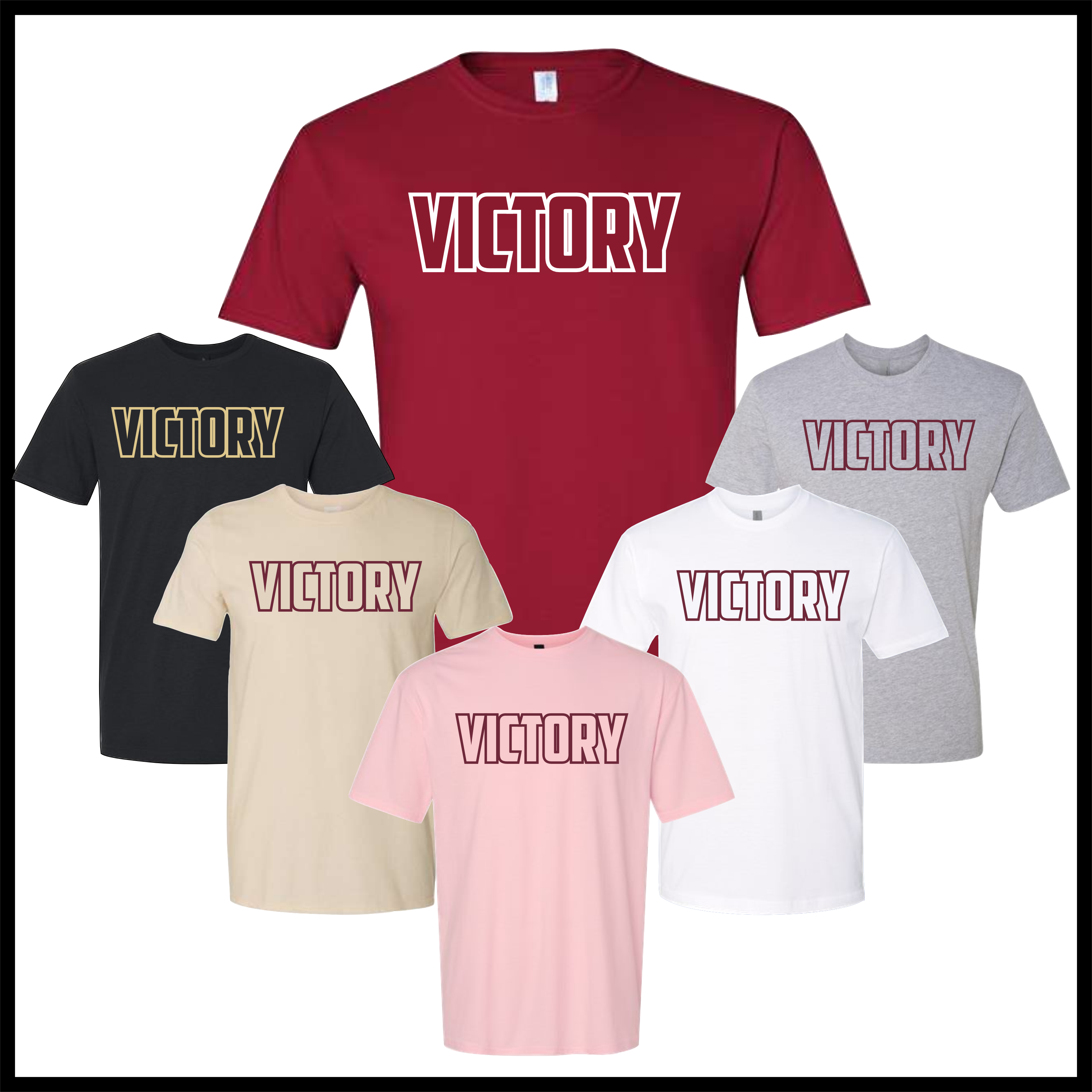 Victory Baseball Block Logo Short Sleeve Cotton T-Shirt