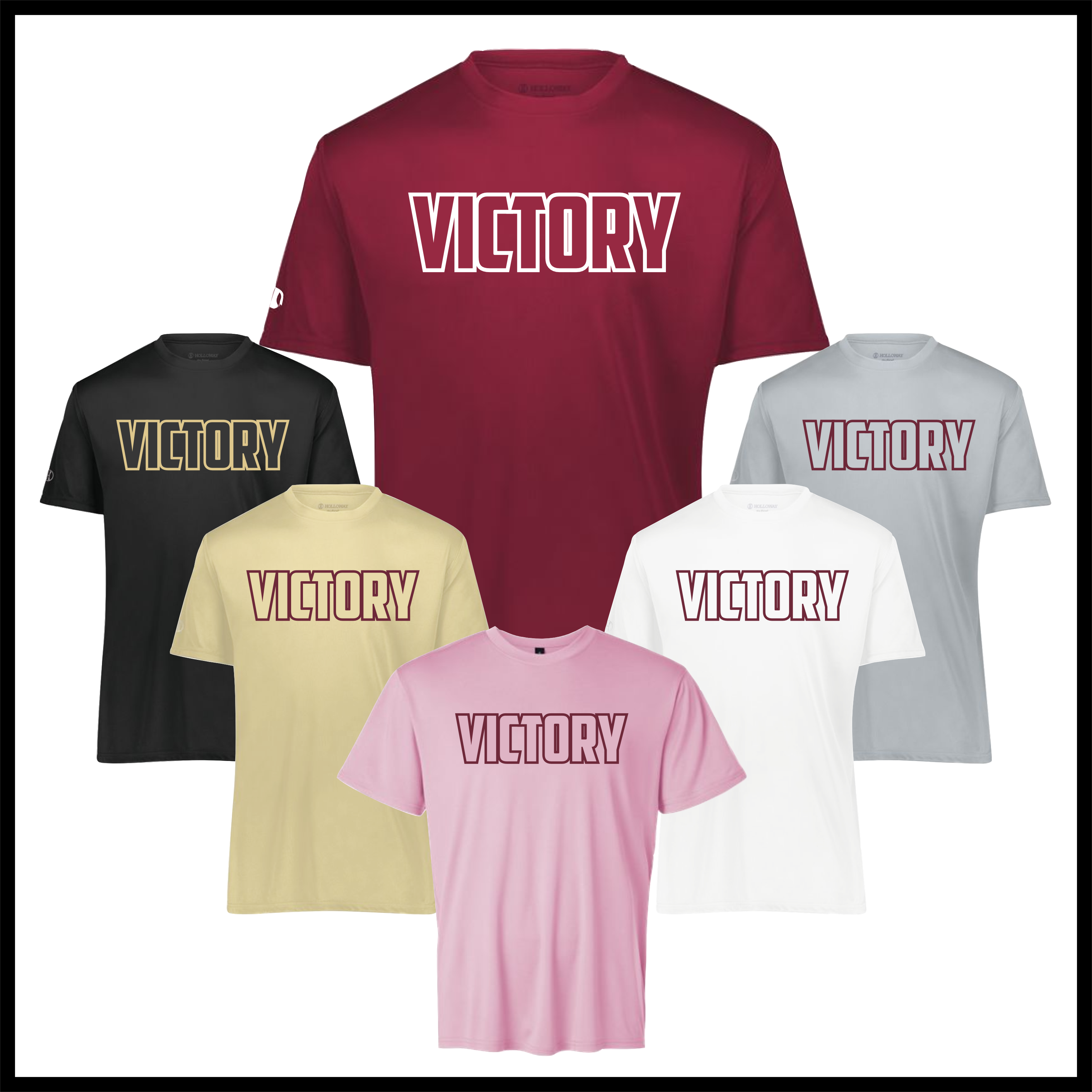 Victory Baseball Block Logo Short Sleeve Poly Wicking T-Shirt