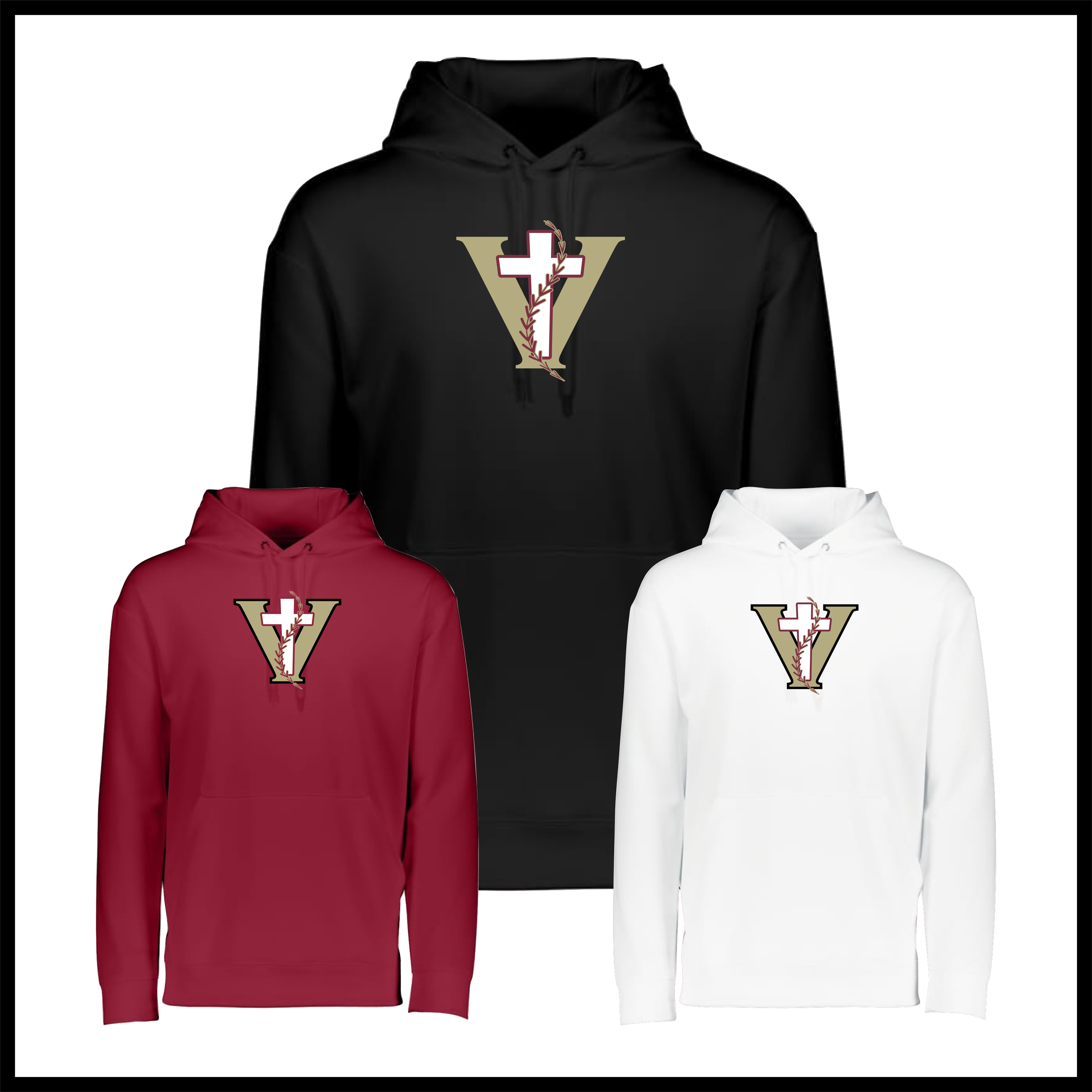 Victory Baseball V Logo Poly Wicking Hoodie Sweatshirt