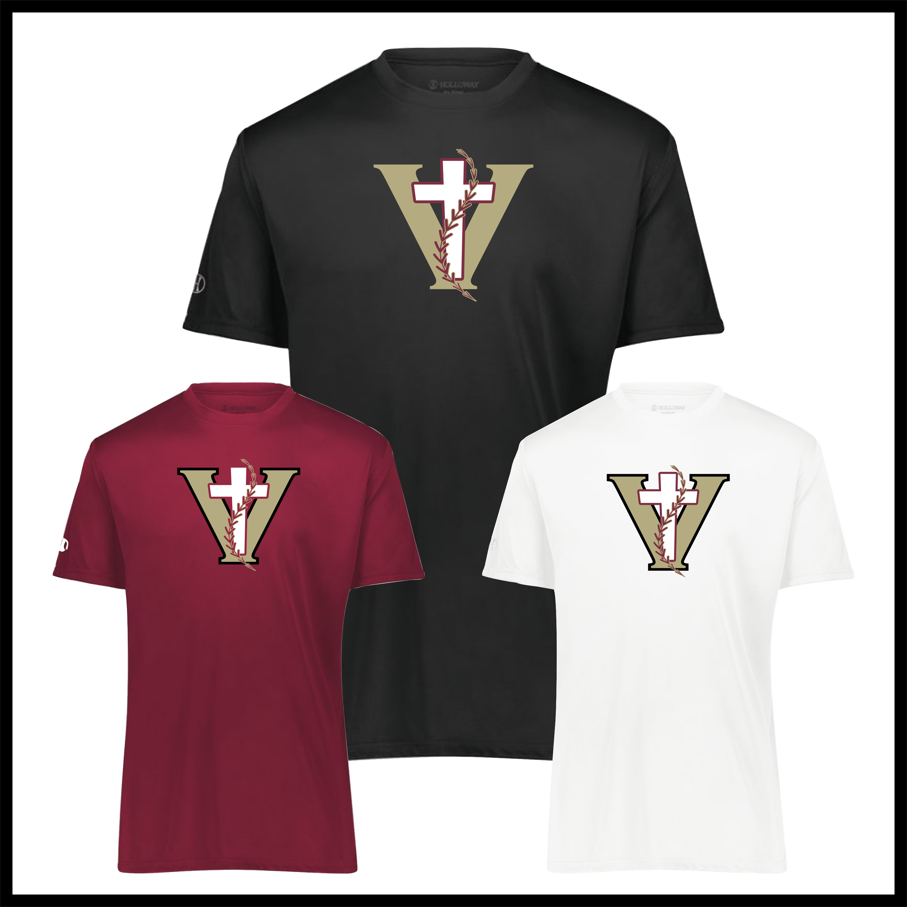 Victory Baseball V Logo Short Sleeve Poly Wicking T-Shirt