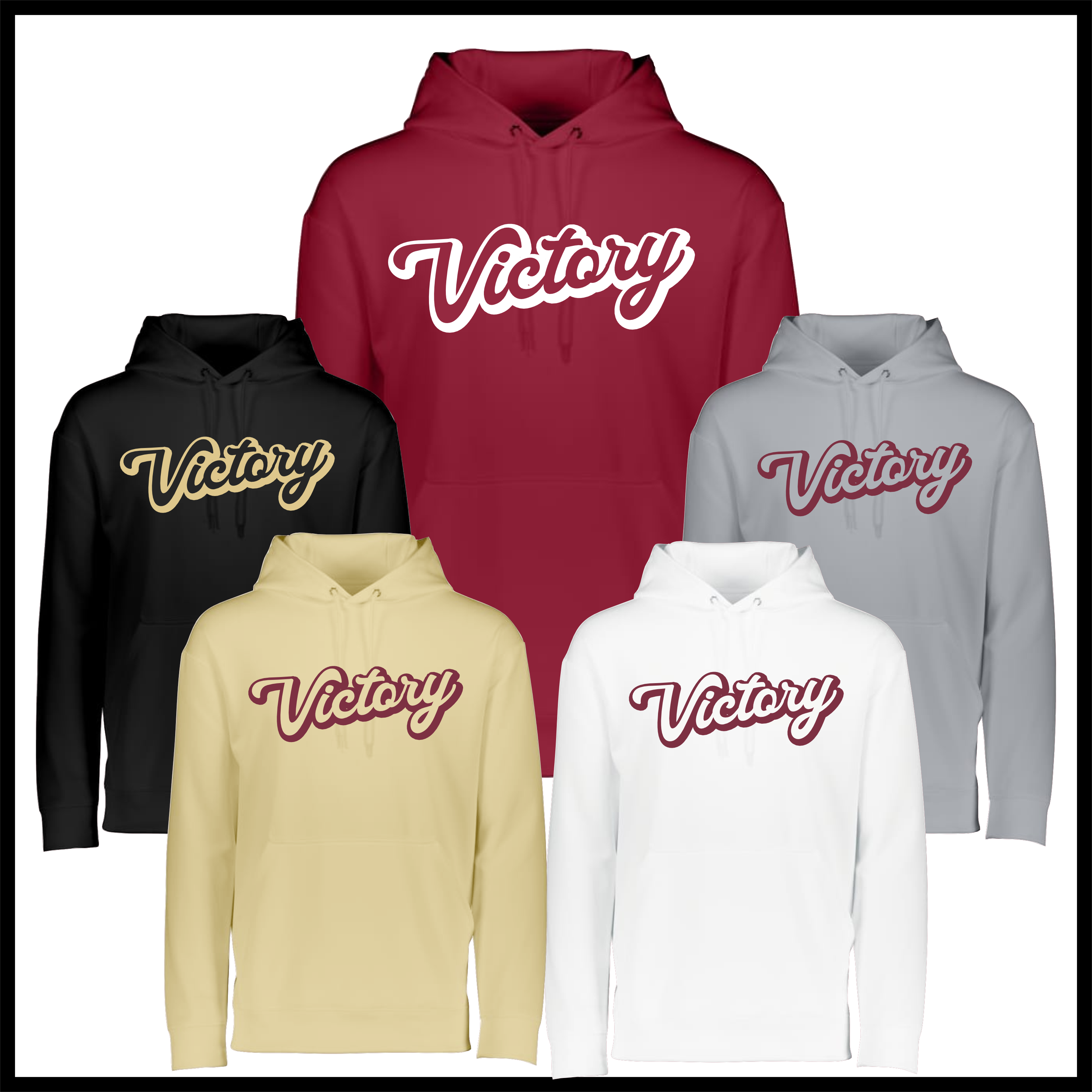 Victory Baseball Script Logo Poly Wicking Hoodie Sweatshirt